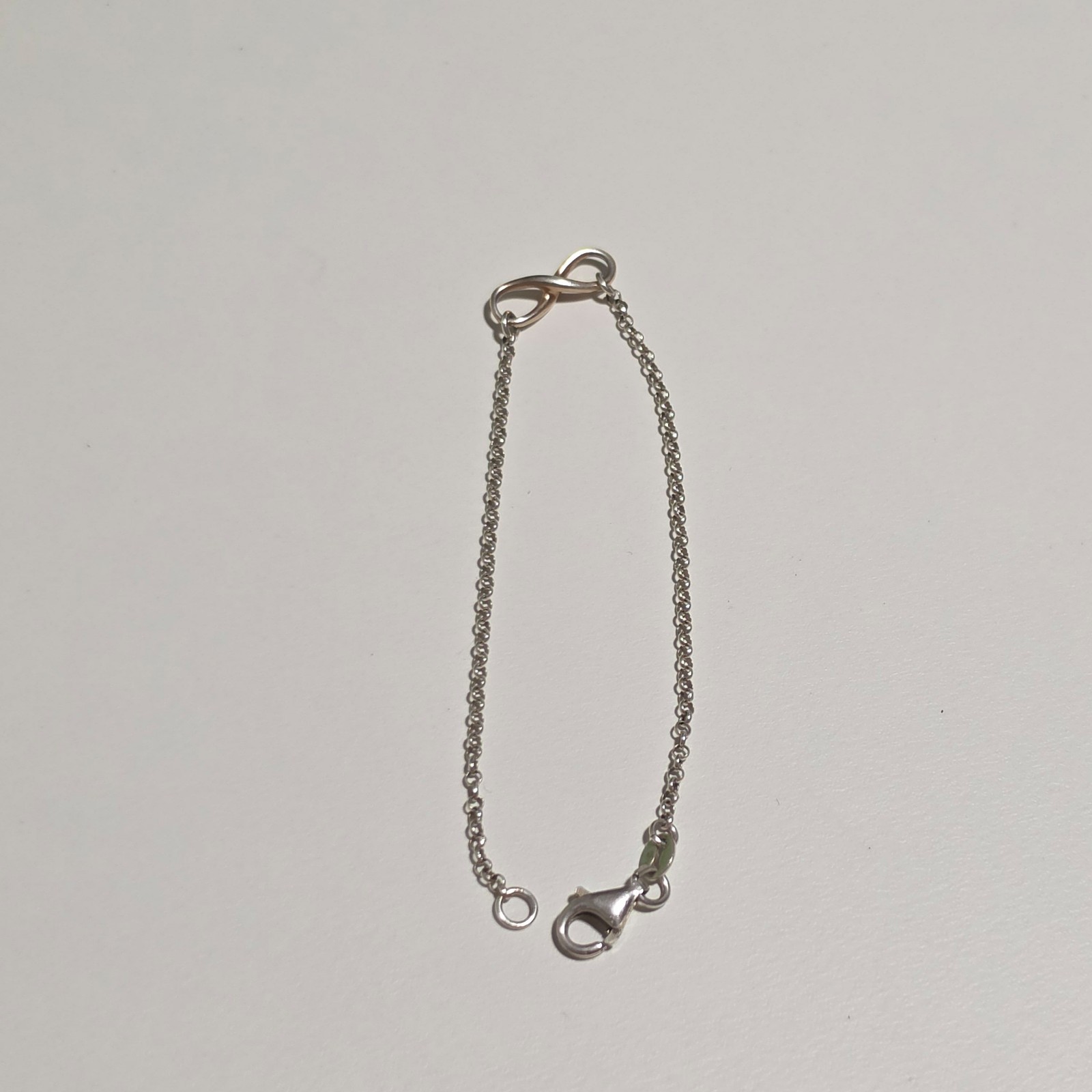 925 Sterling Silver Infinity Charm Chain Bracelet .b7 image 3