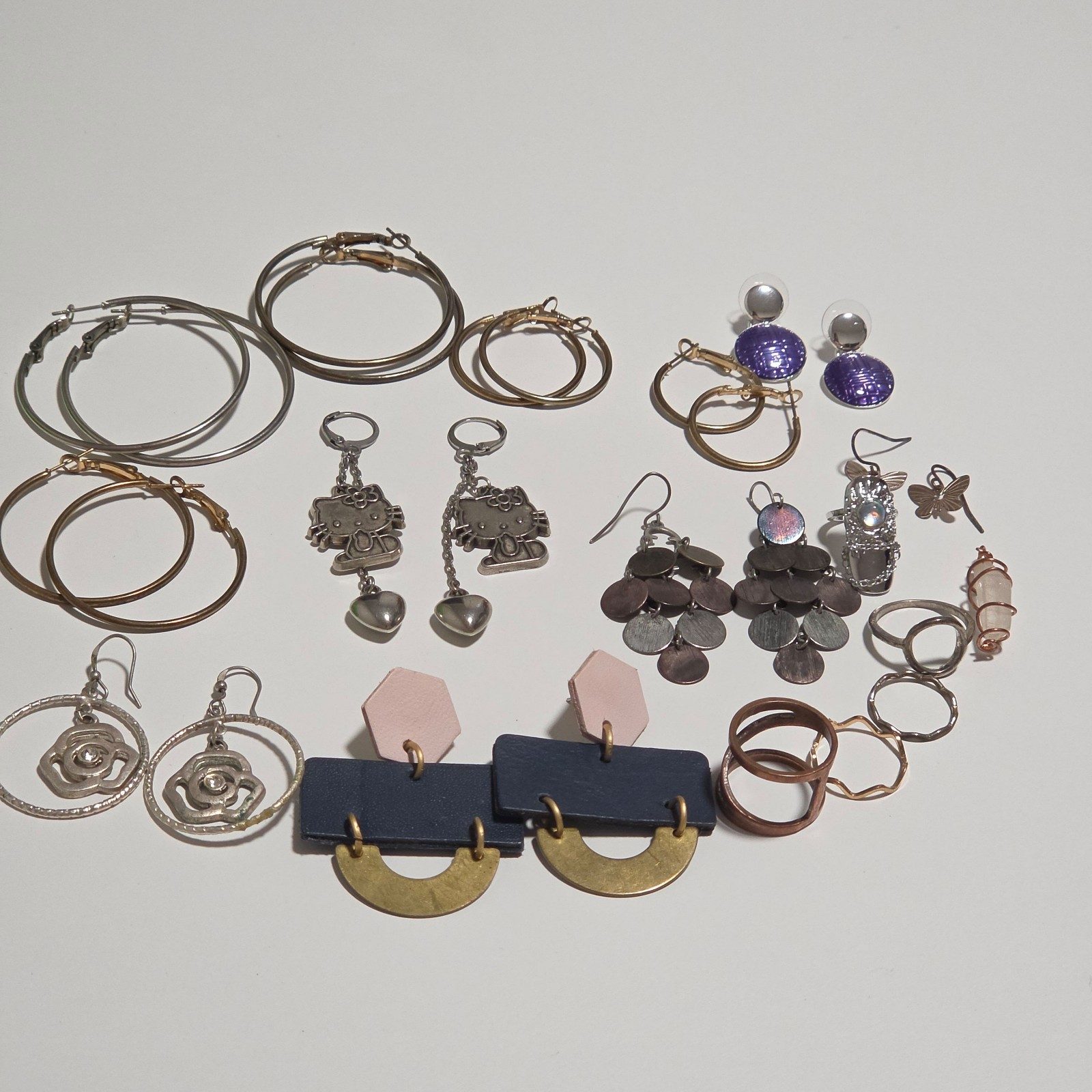 Mixed Metal Women's Earrings Lot Various Styles. B7 image 2