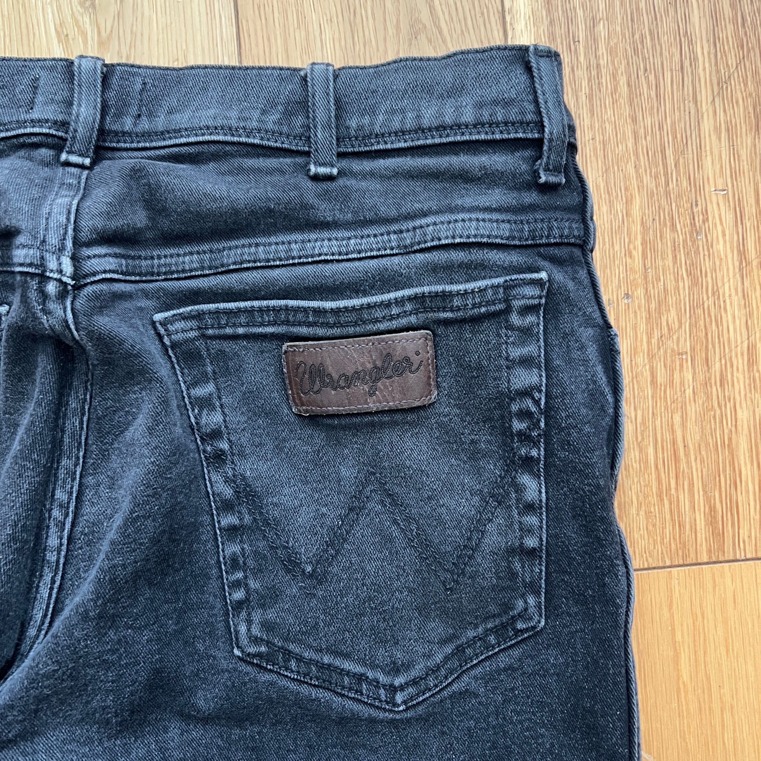 Wrangler Texas Jeans Men's W34 L36 Faded Black Stretch Straight Fit Denim image 6
