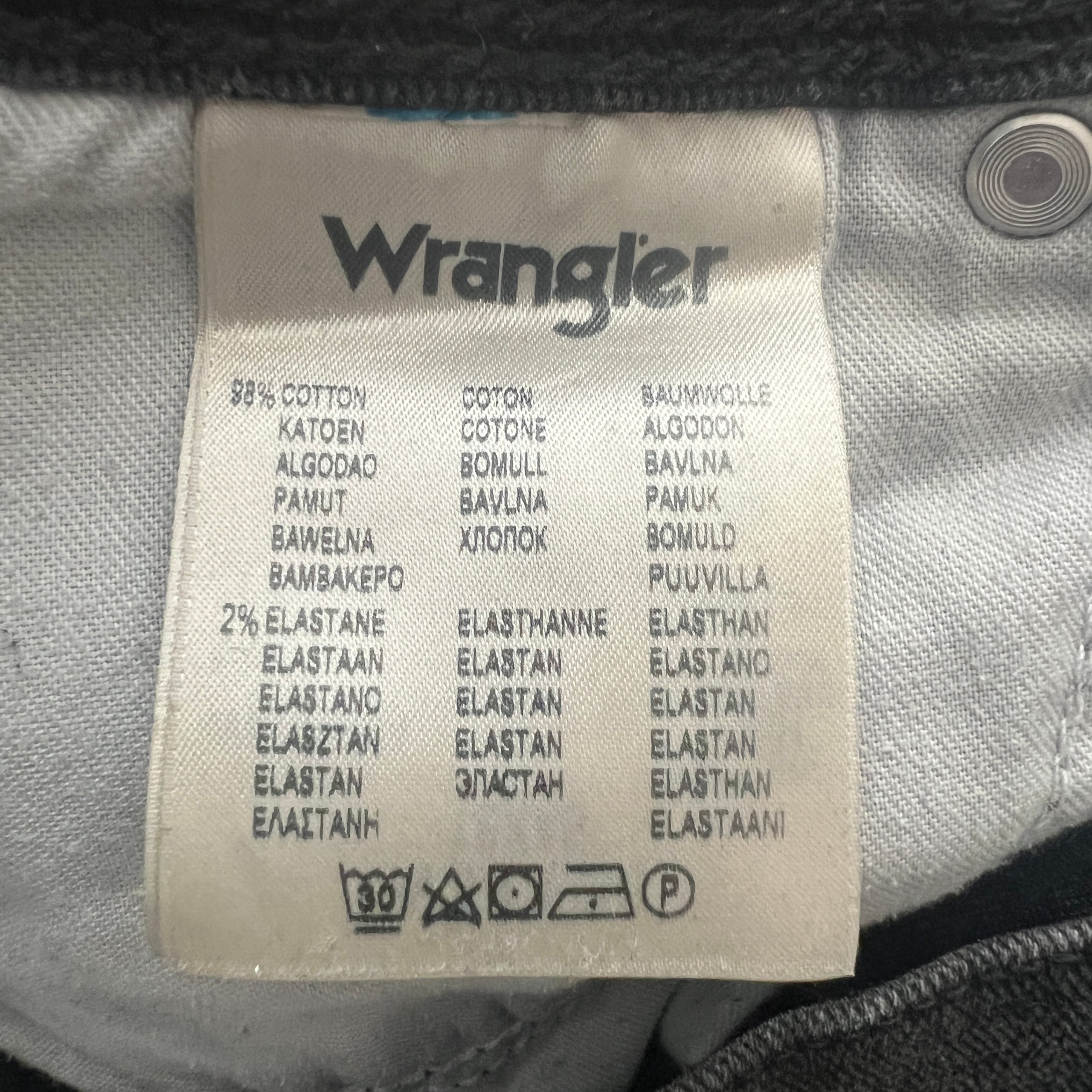 Wrangler Texas Jeans Men's W34 L36 Faded Black Stretch Straight Fit Denim image 8