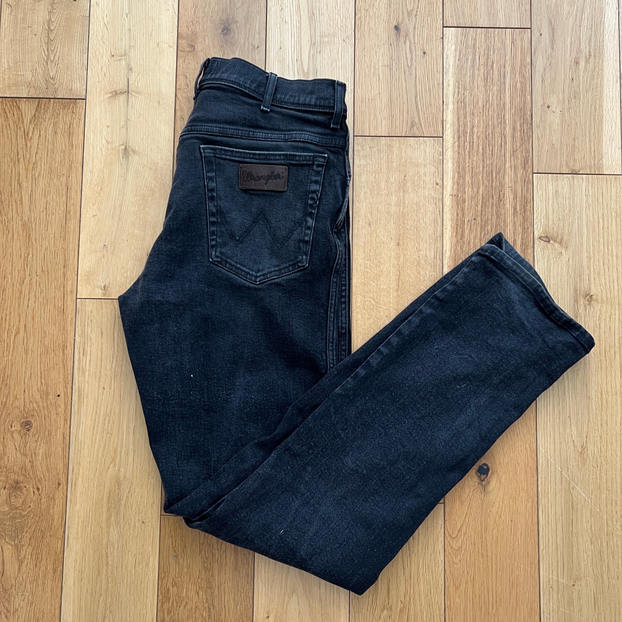 Wrangler Texas Jeans Men's W34 L36 Faded Black Stretch Straight Fit Denim image 10