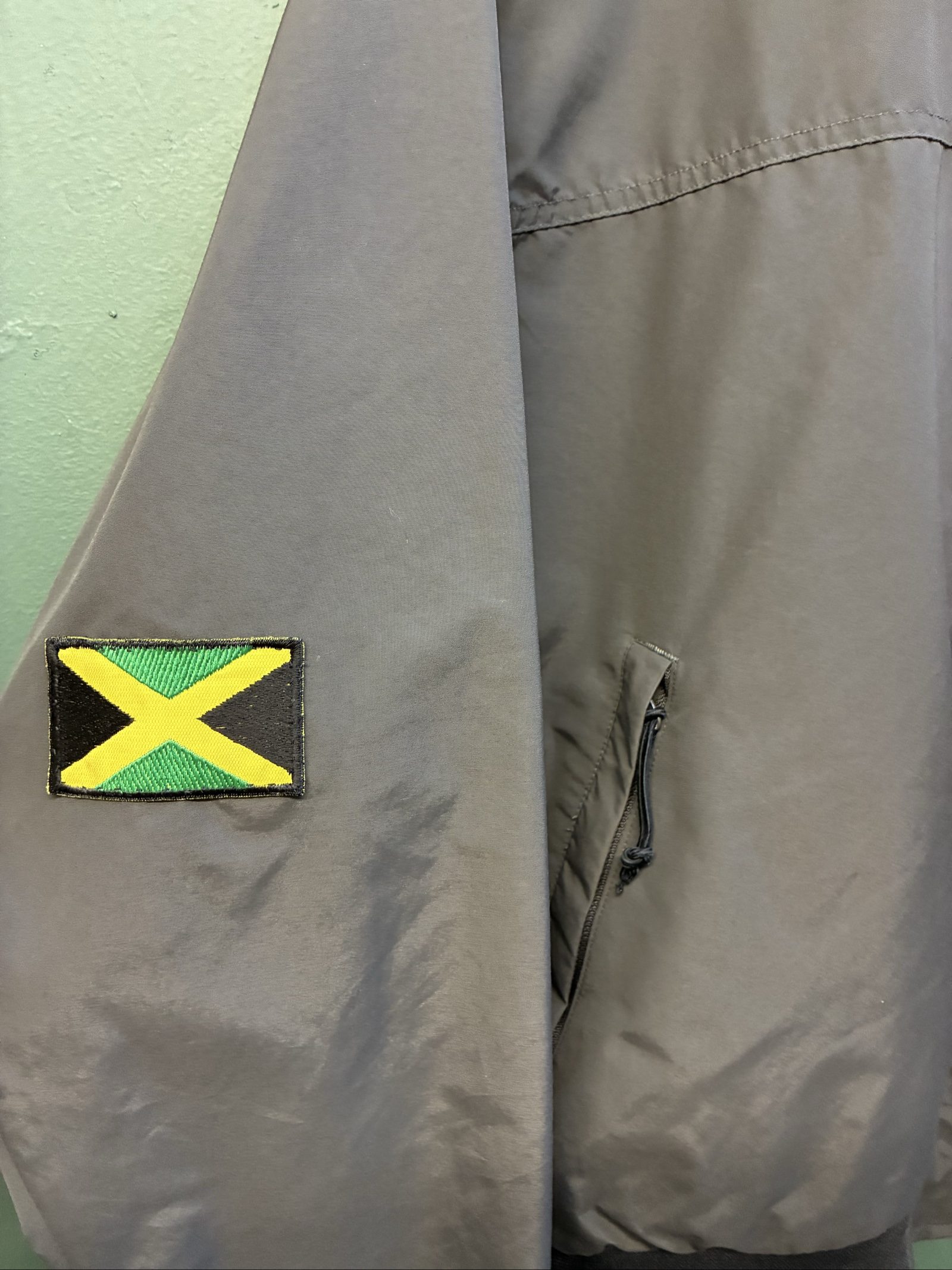 Vintage Carhartt y2k charcoal Zip-Up Jacket XL personalised Jamaica Flag image 4