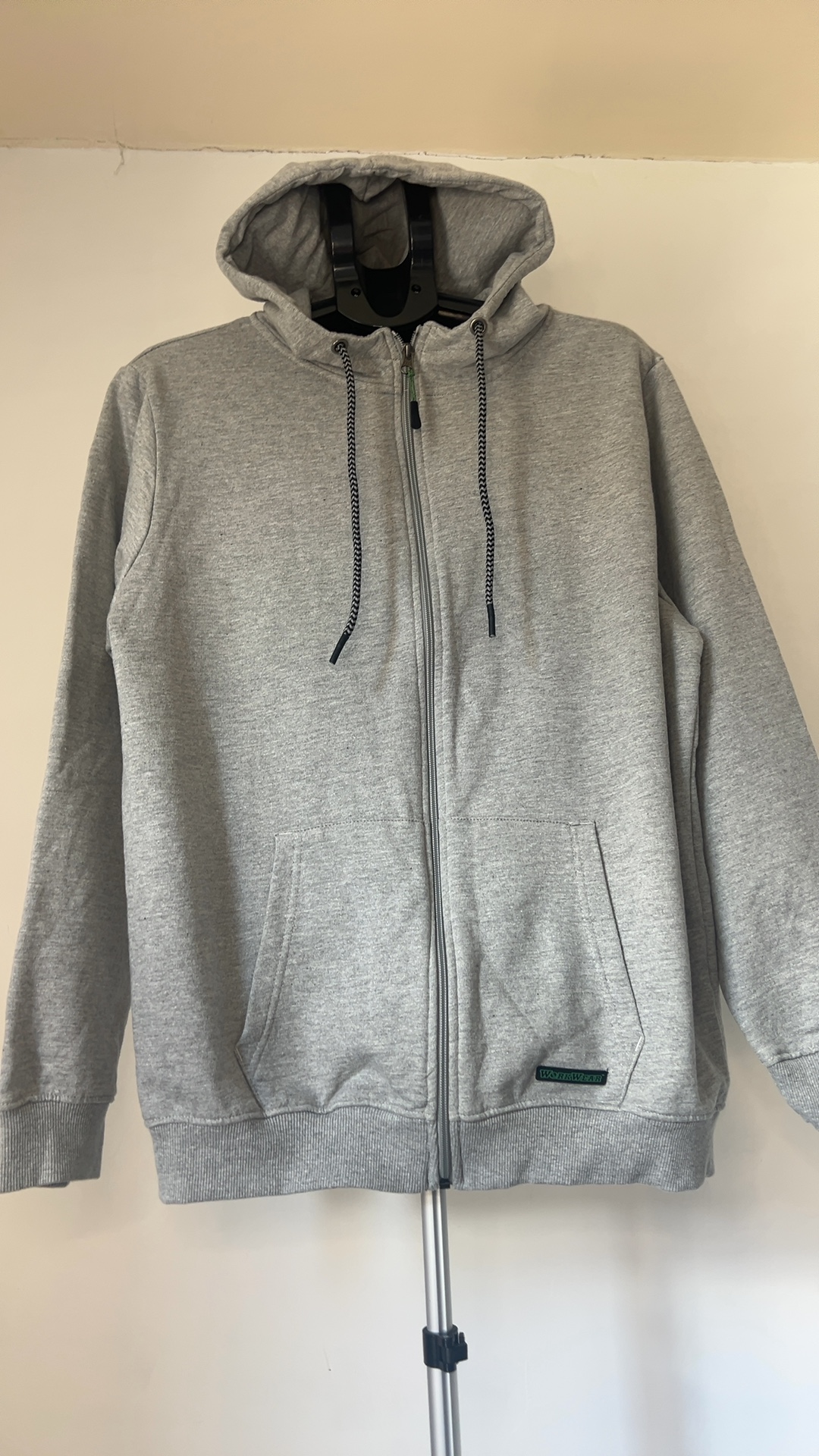Workwear Grey Zip-Up Hoodie Small Organic Cotton & Recycled Polyester