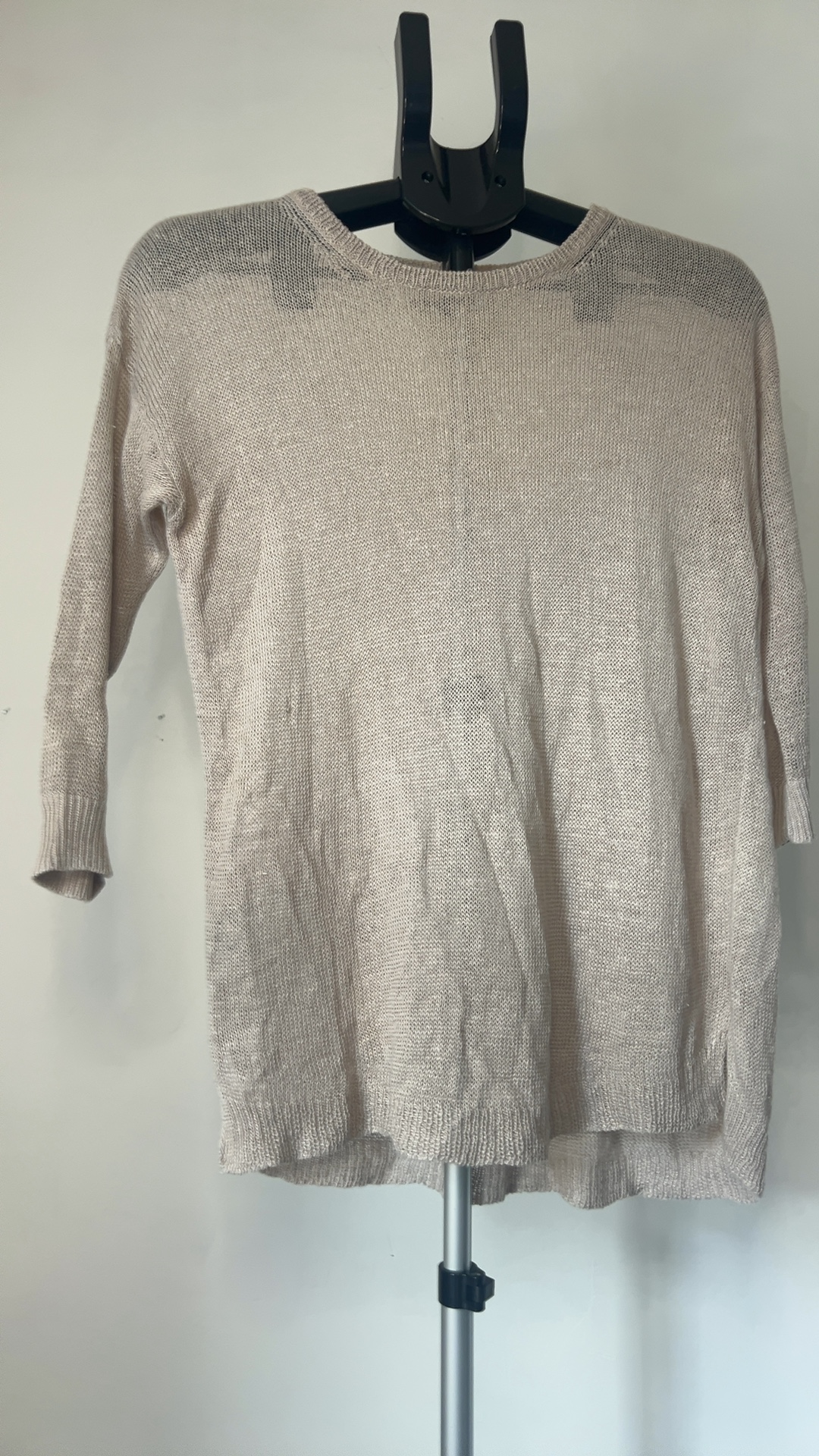 Mango Basics Beige Linen Knit Sweater Small