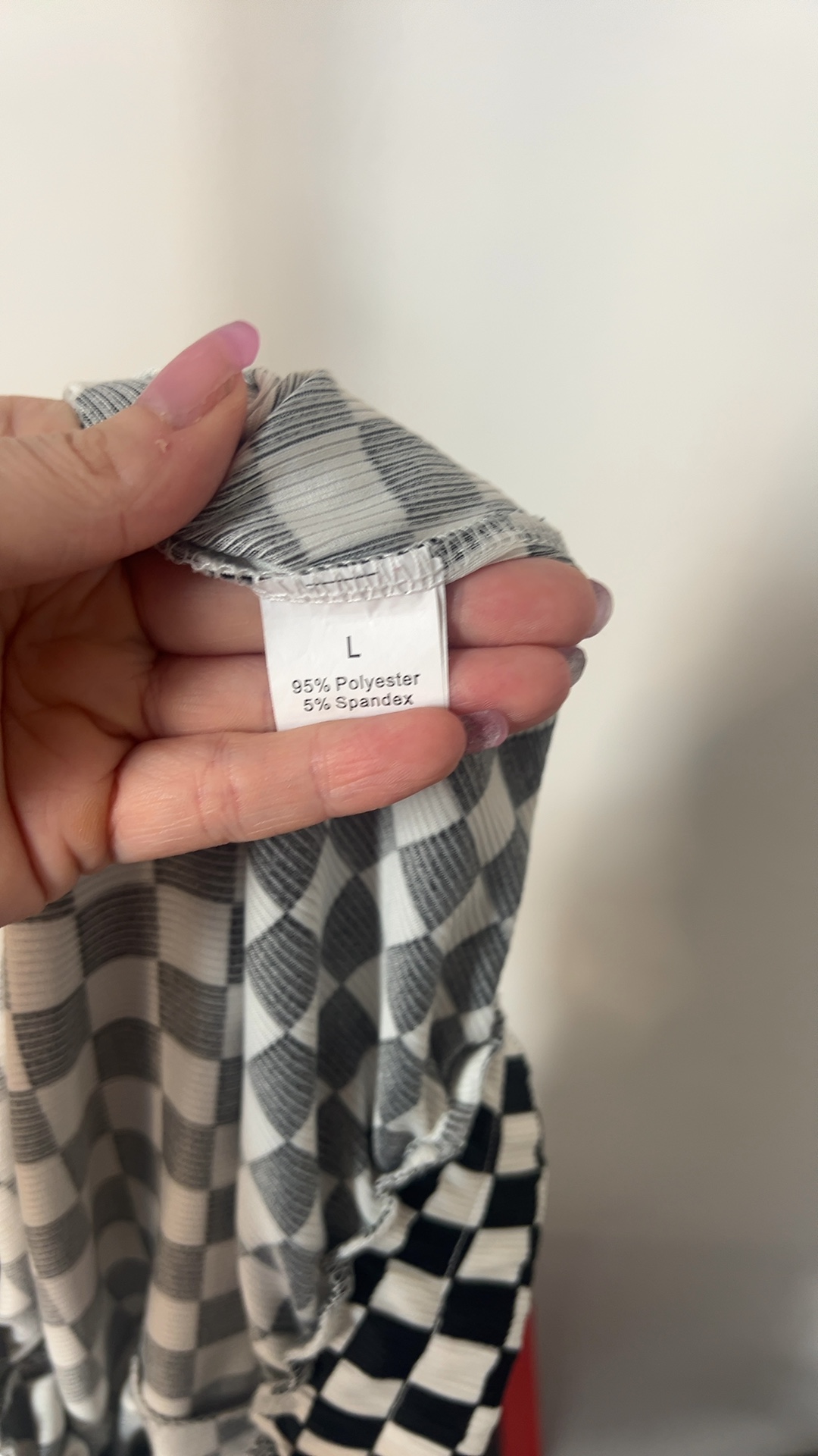 Unbranded Black & White Checkerboard Wide Leg Trousers Size Large image 2