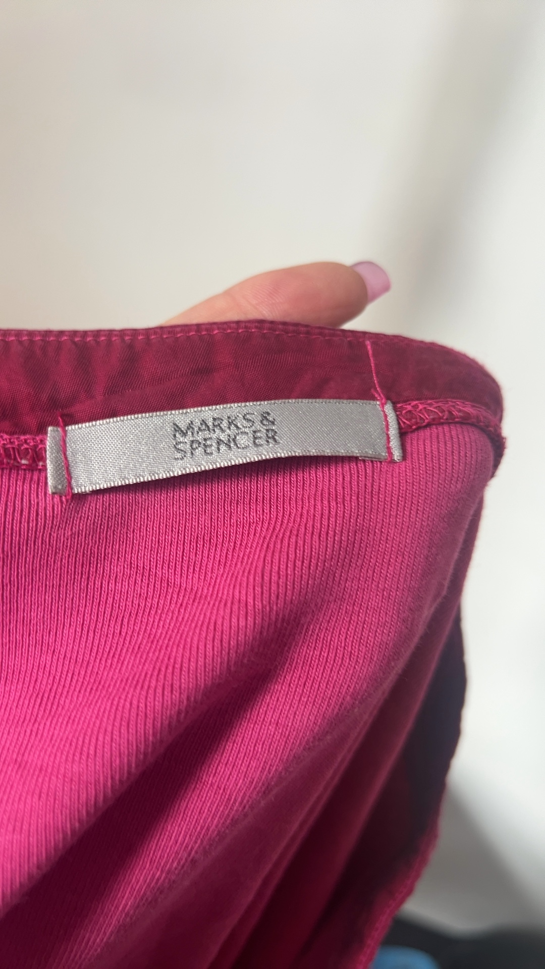 Marks & Spencer Dark Pink Embroidered Long Sleeve Top UK 14 image 4