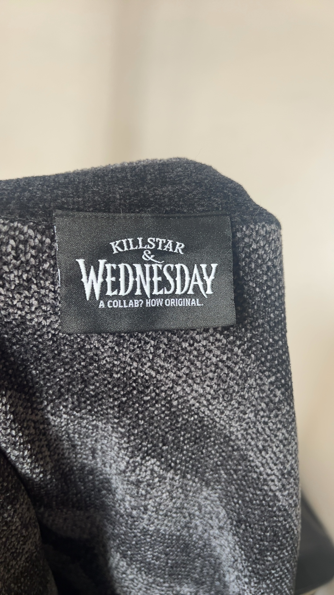 Killstar & Wednesday Black & Grey Striped Knit Cardigan Large Skull Button image 5
