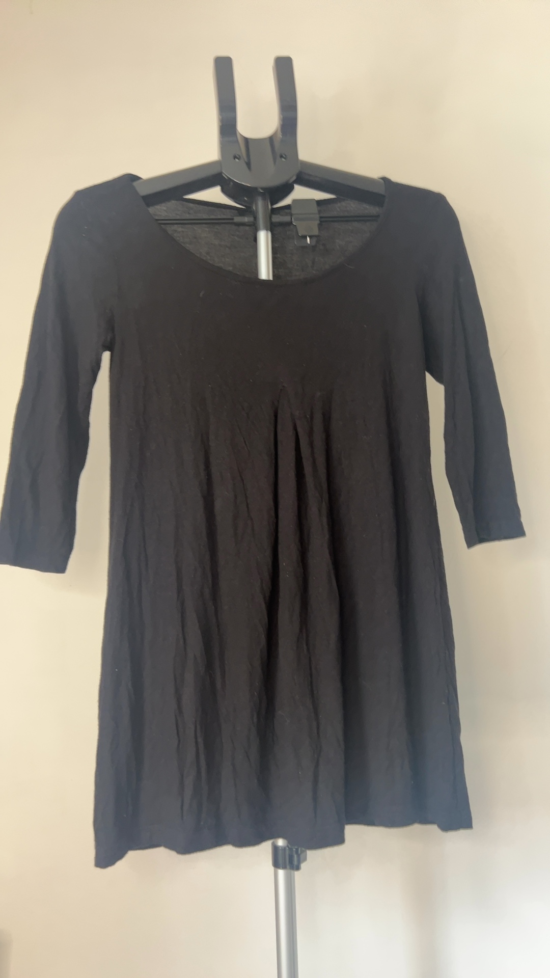 Warehouse Black Viscose Tunic Top UK 8
