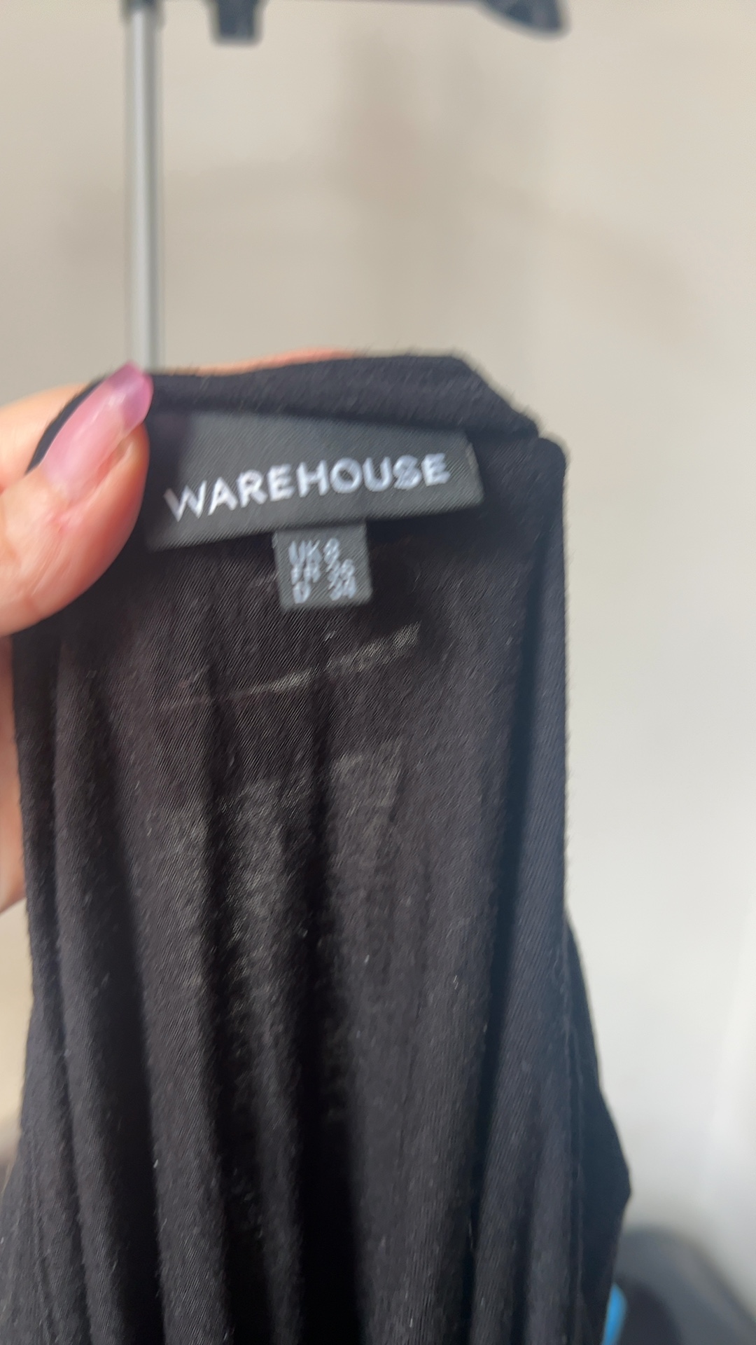 Warehouse Black Viscose Tunic Top UK 8 image 3