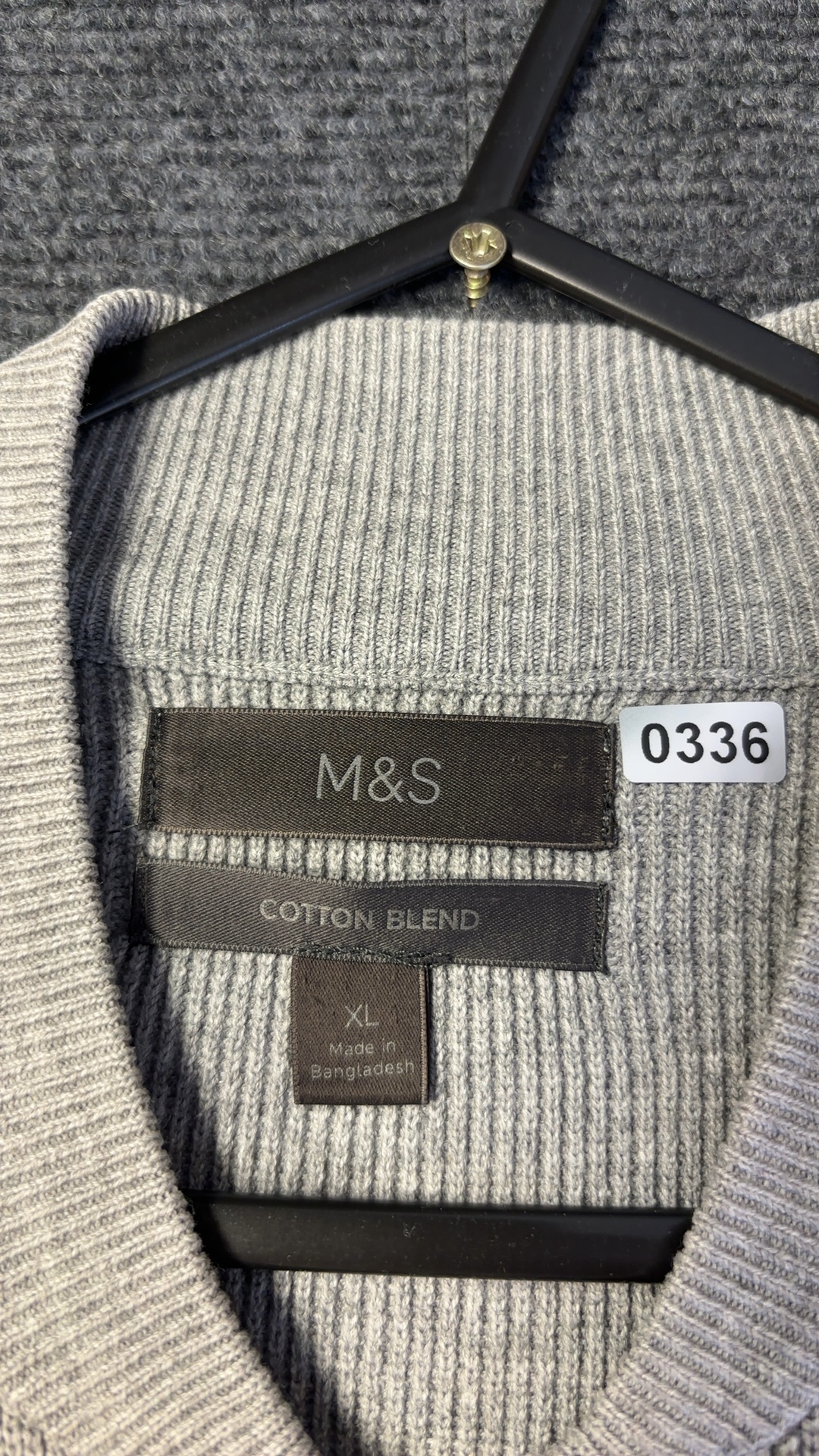 M&S Grey Marl Cotton Blend Zip Cardigan XL Regular image 5