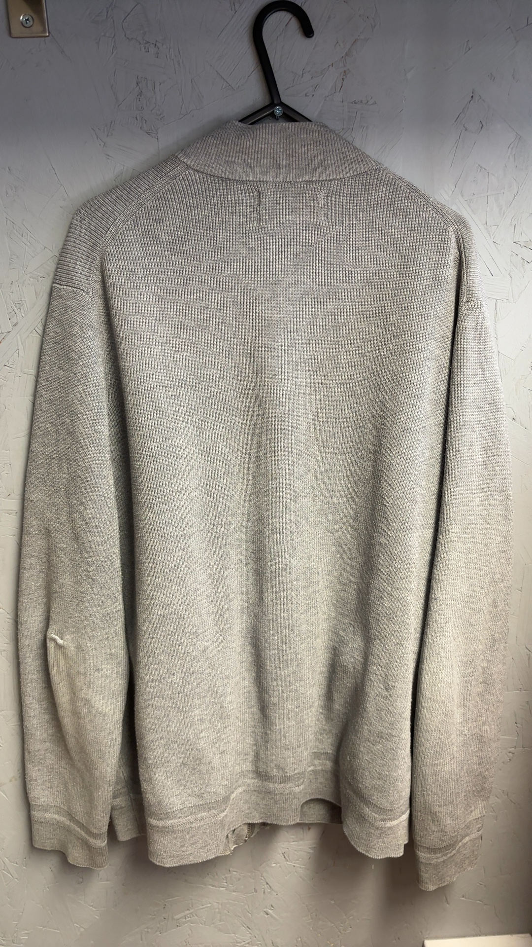 M&S Grey Marl Cotton Blend Zip Cardigan XL Regular image 8
