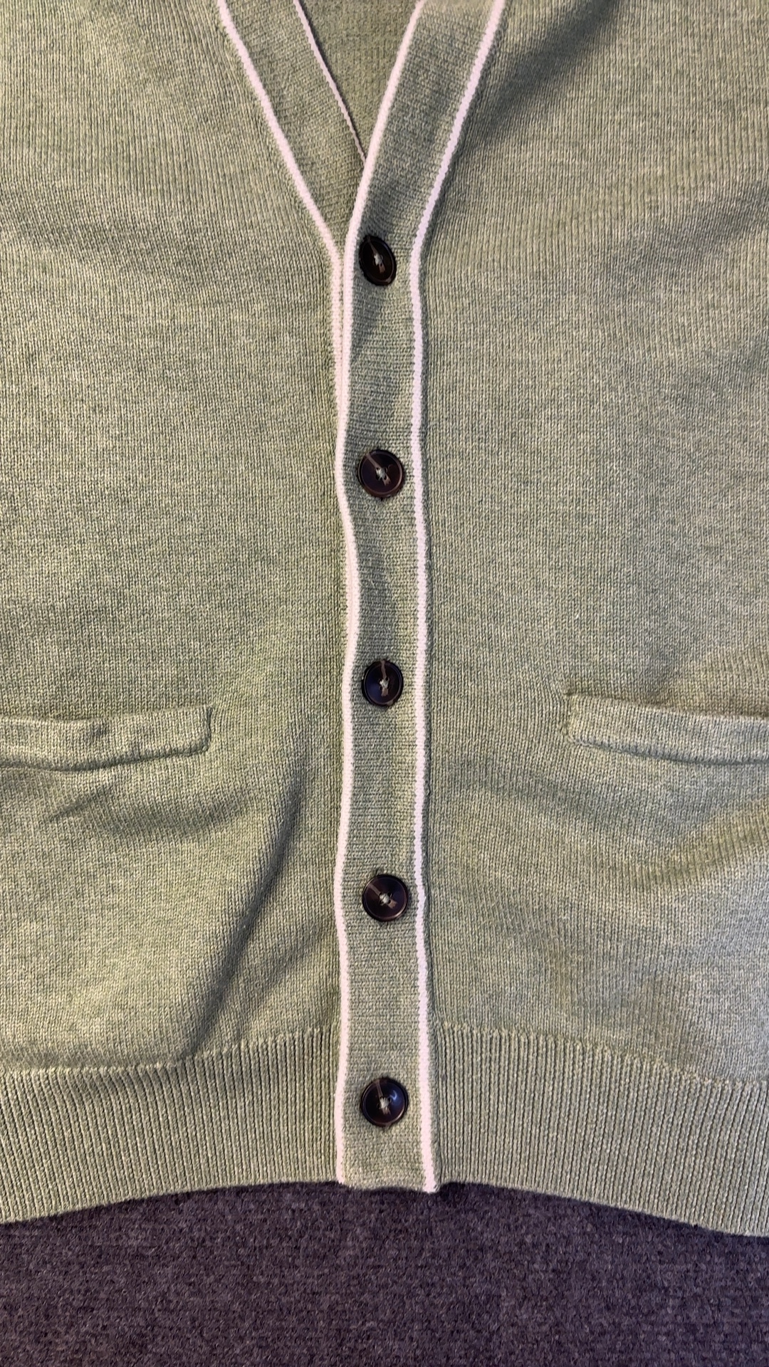 Marks and Spencer Green Mix Cotton Blend Cardigan XL Lightweight Pocket image 3