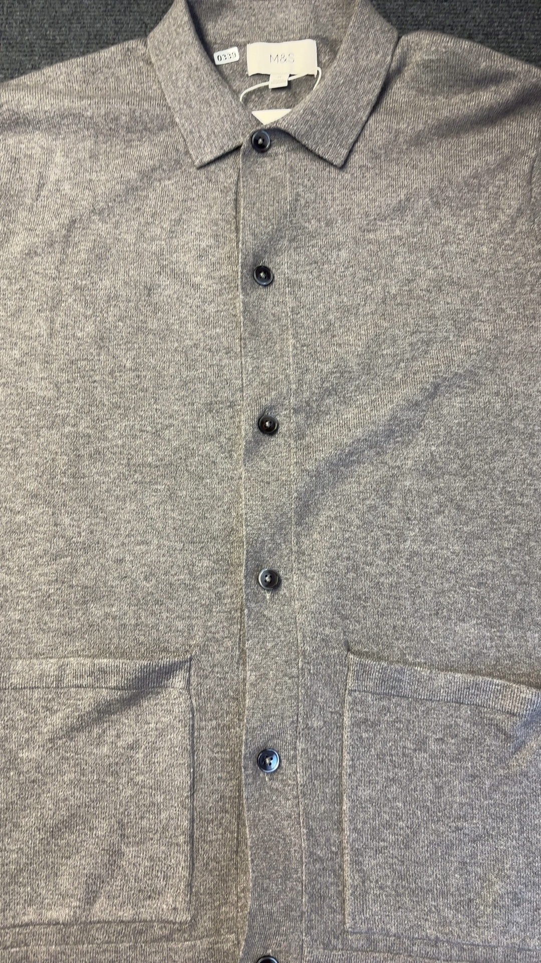 Marks & Spencer Grey Button Front Wool Blend Cardigan XL Pocket Detail excellent condition image 6