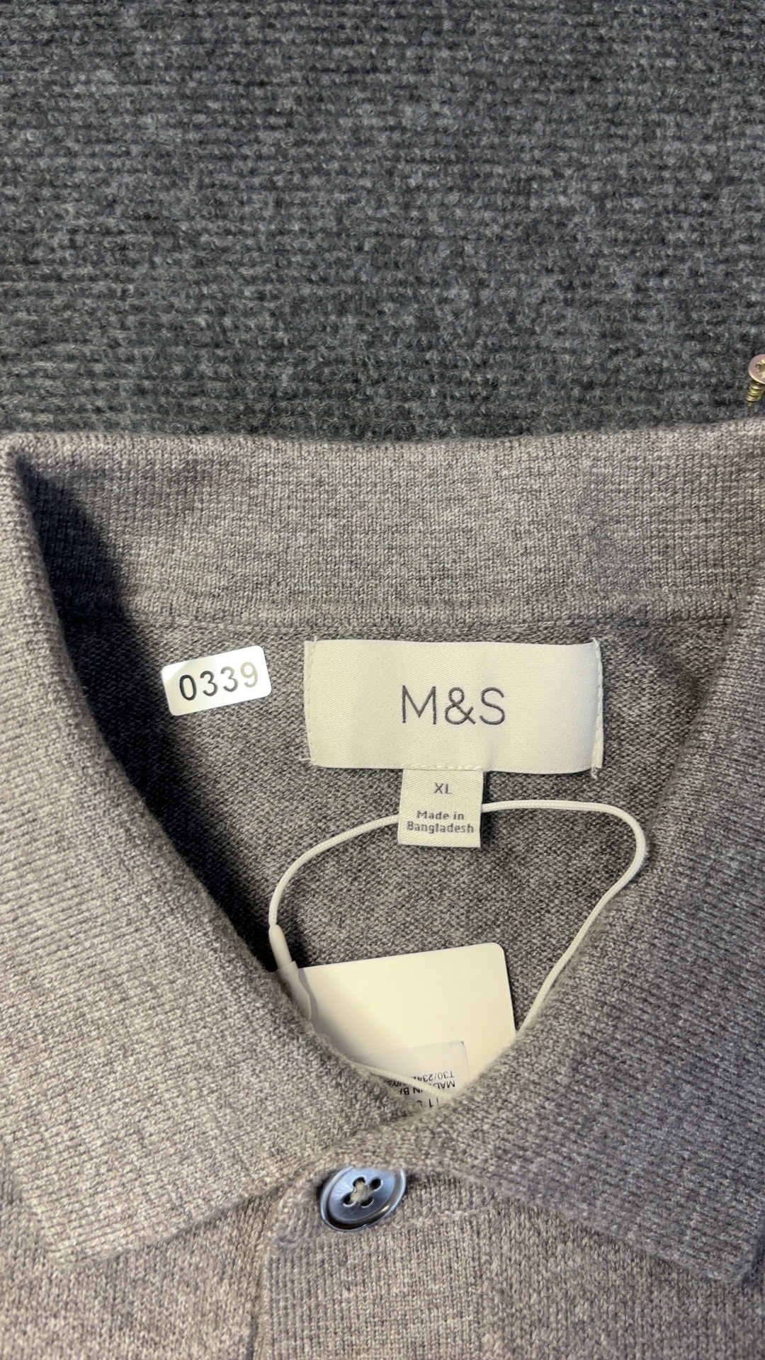 Marks & Spencer Grey Button Front Wool Blend Cardigan XL Pocket Detail excellent condition image 7