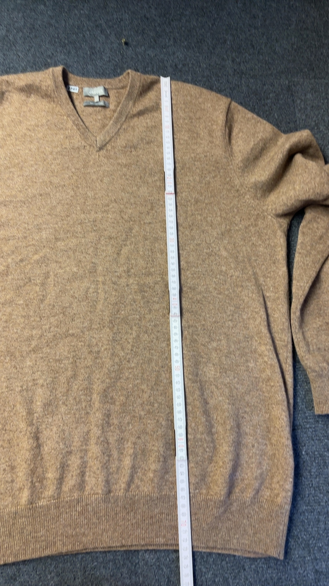 Jaeger Men's Camel Wool & Cashmere V-Neck Jumper XXL excellent condition image 5