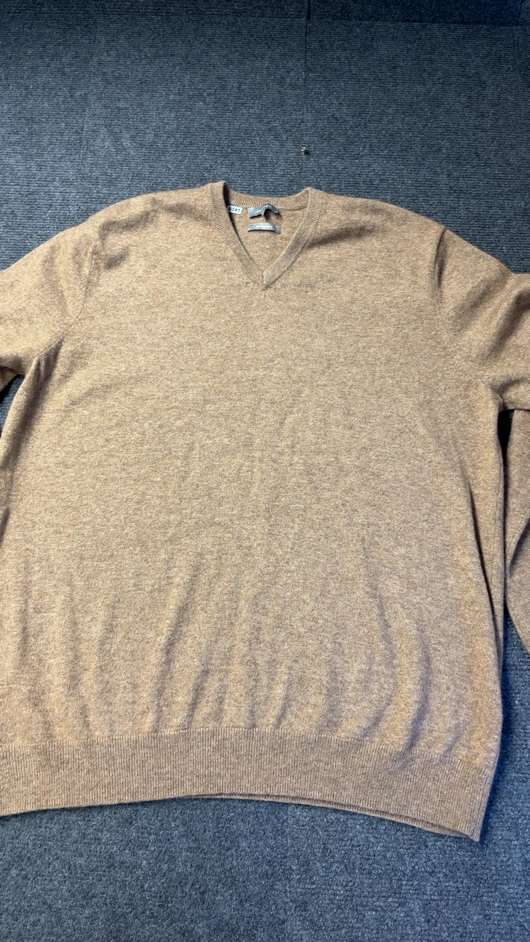 Jaeger Men's Camel Wool & Cashmere V-Neck Jumper XXL excellent condition