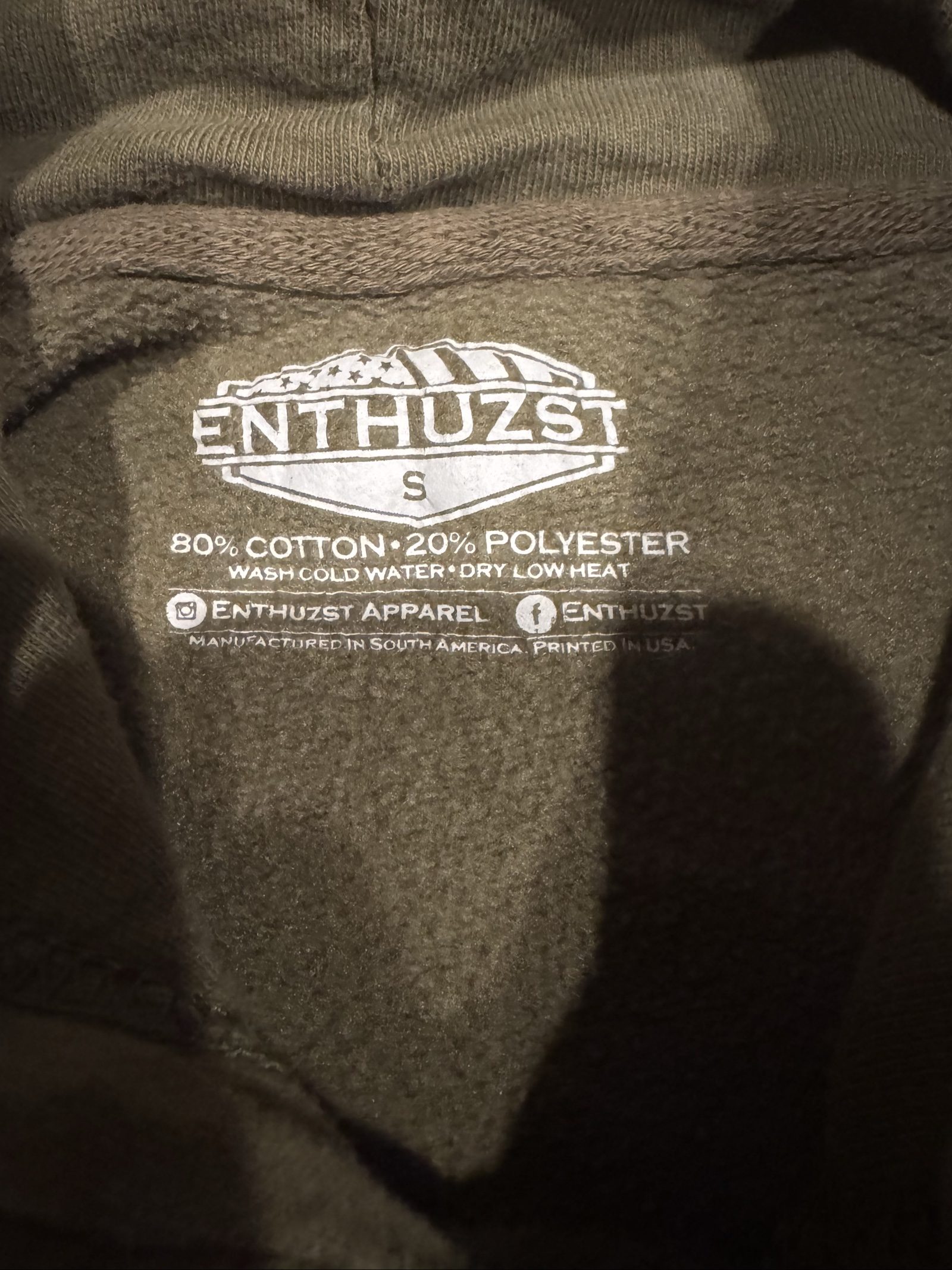 Men’s Enthuzst 18 Graphic Pullover Hoodie – Olive Green – Small image 5