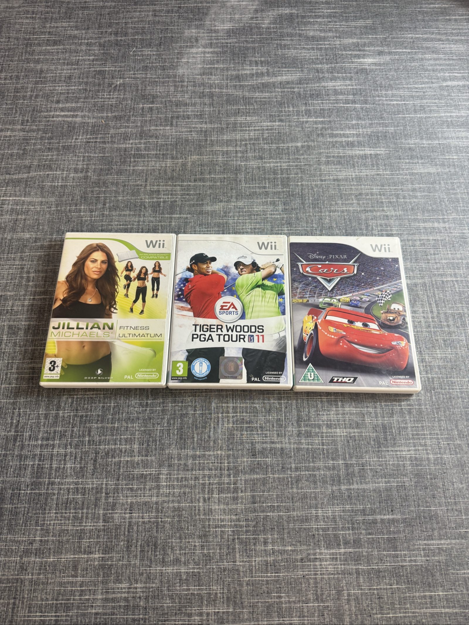 Bundle 3 x Wii games Cars, Tiger woods and Jillian Michael’s