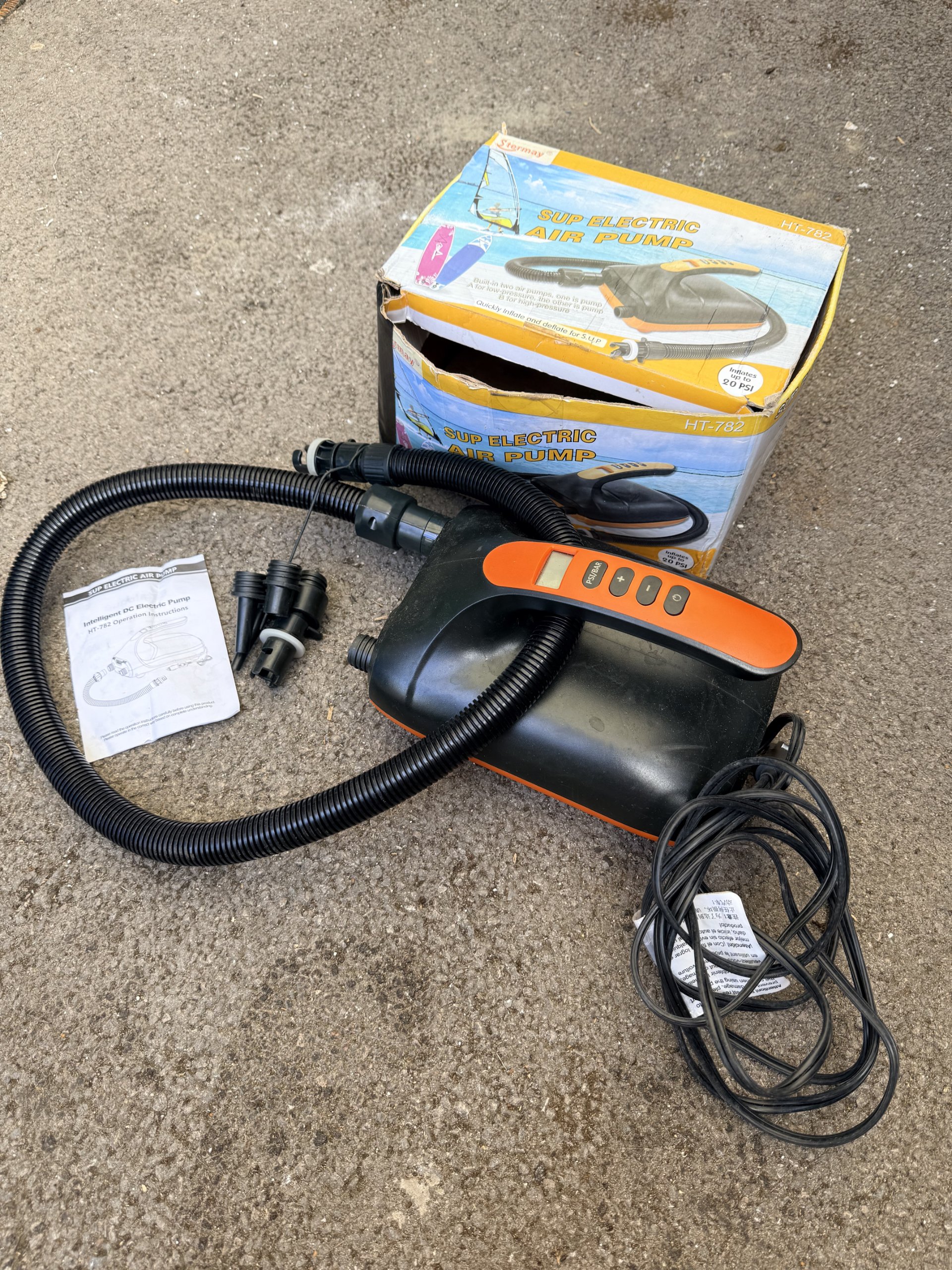Starmay Black & Orange SUP Electric Air Pump HT-782 with Accessories