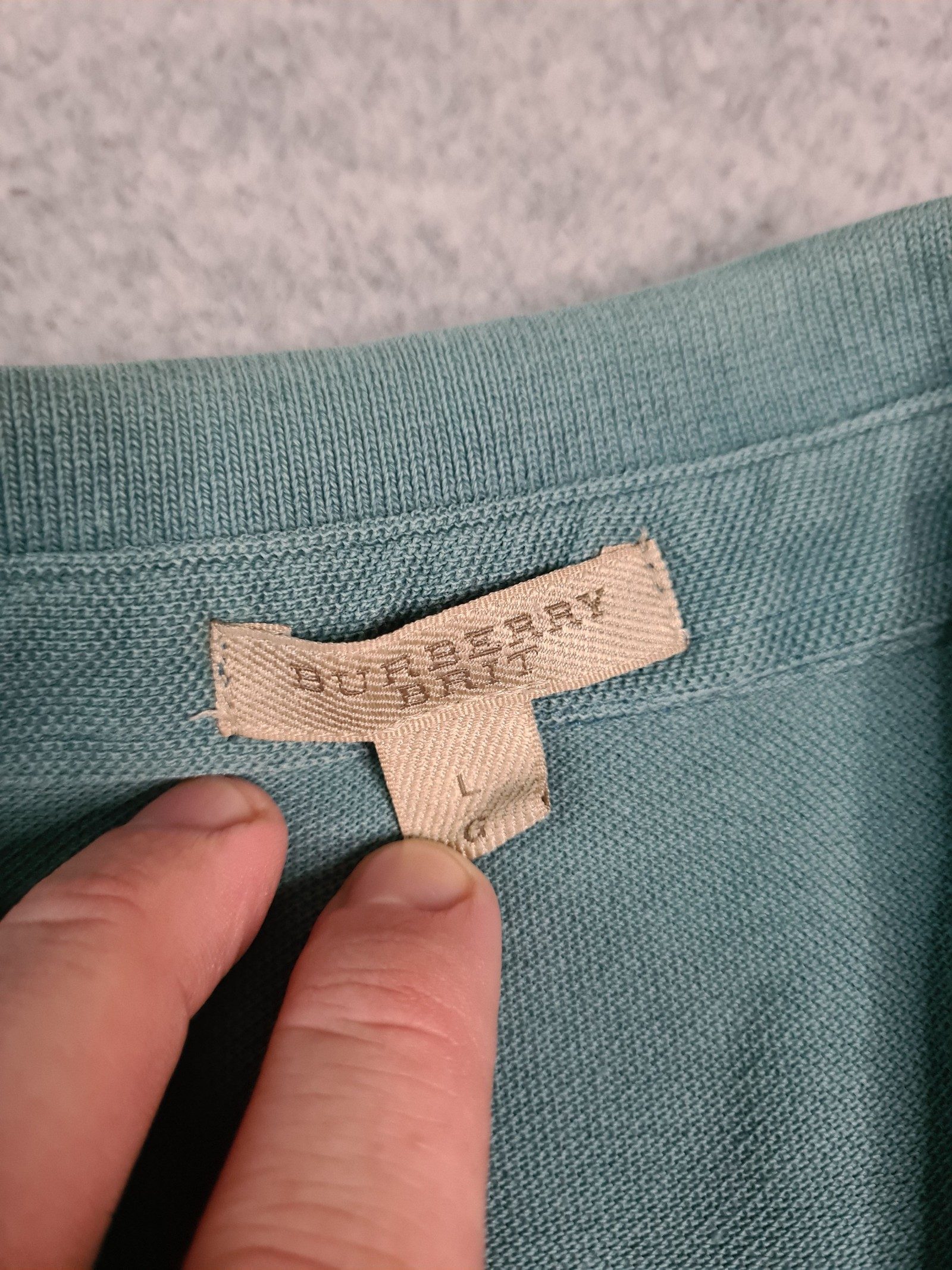 Burberry Brit Men’s Green Polo Shirt Large Cotton 1145 image 3