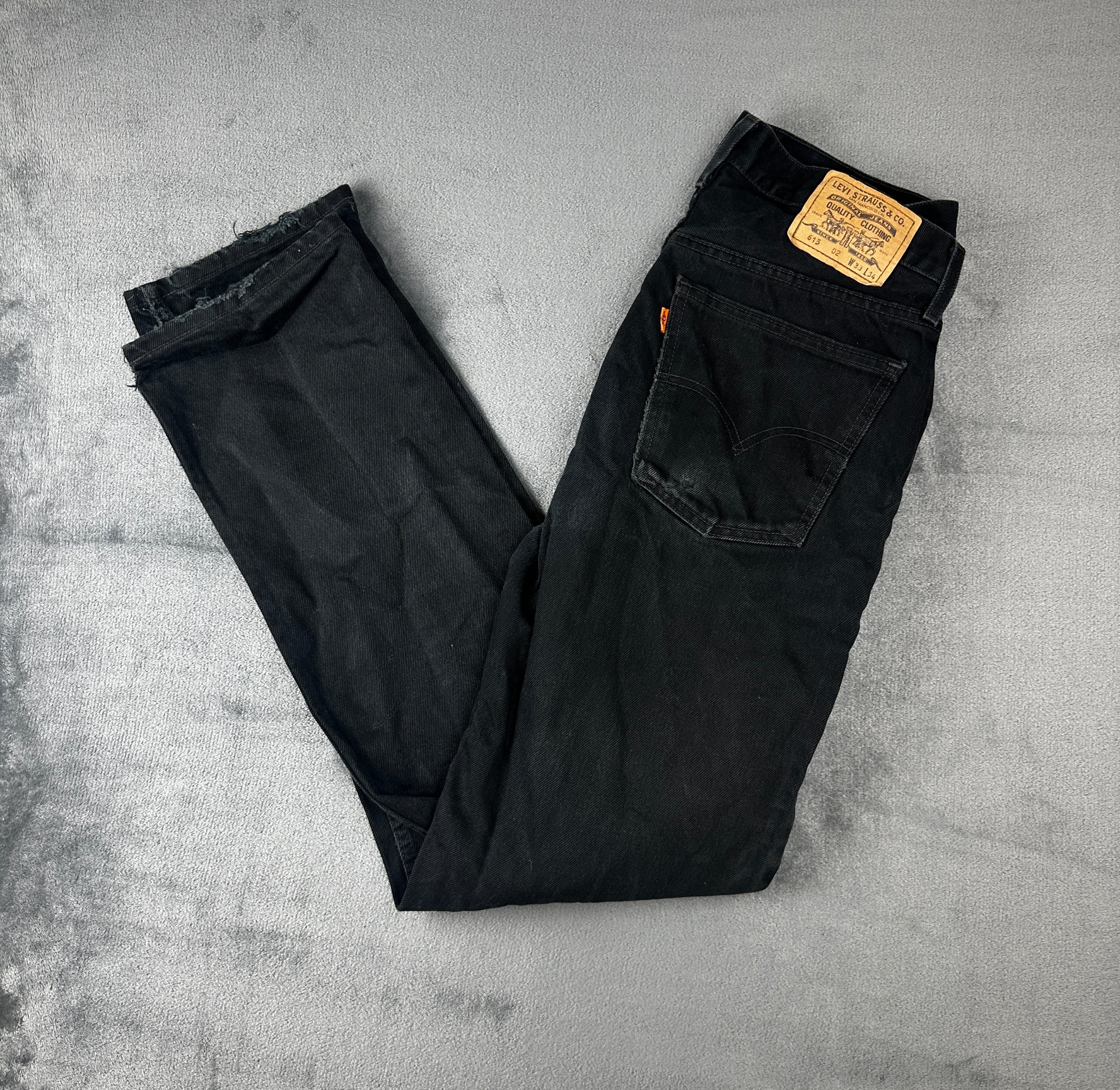 Vintage Levi's 615 Orange Tab Black Slim Straight Jeans W33 L32