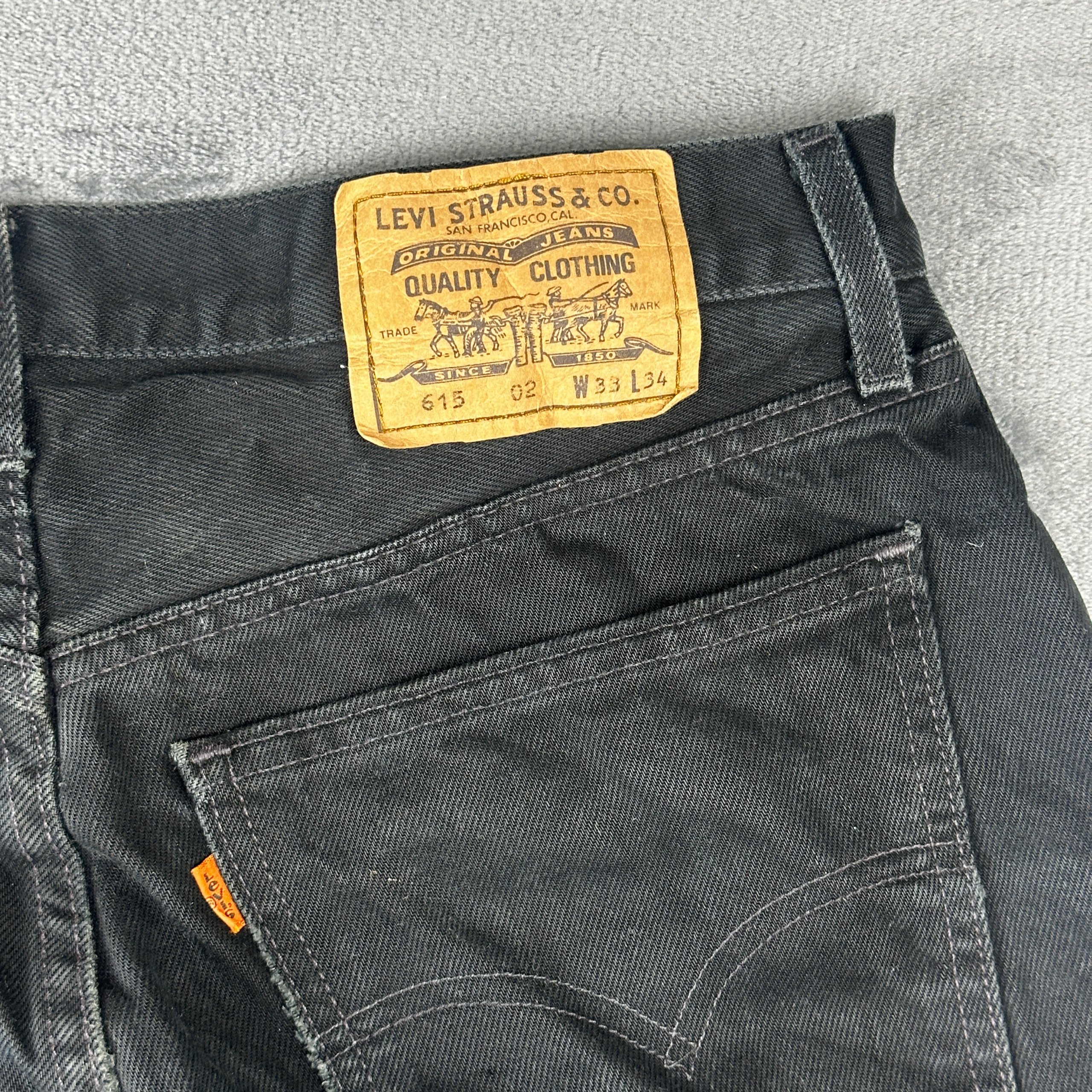 Vintage Levi's 615 Orange Tab Black Slim Straight Jeans W33 L32 image 10