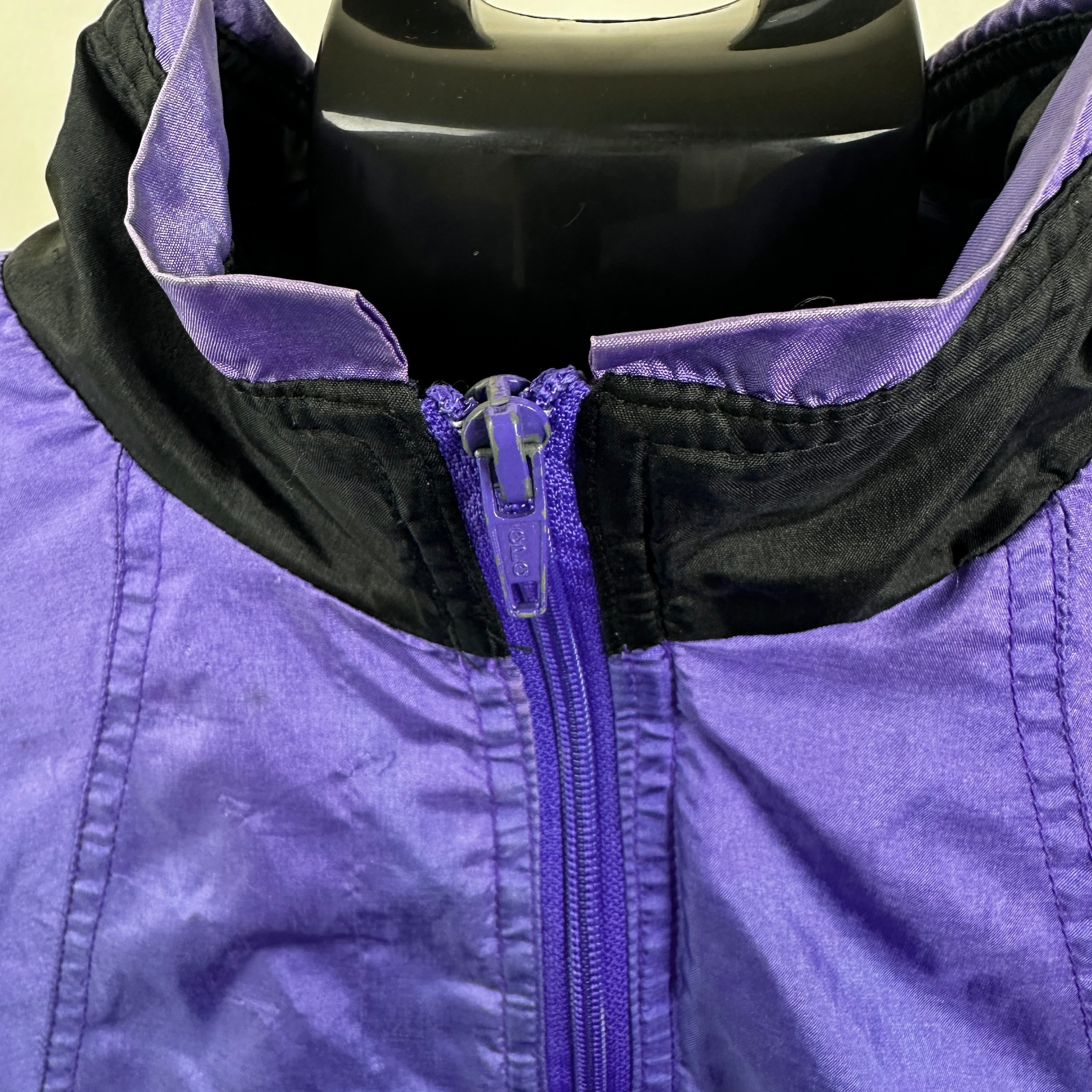 Vintage 90s Puma Activ Nylon Track Jacket Purple Black White Men’s XL image 4
