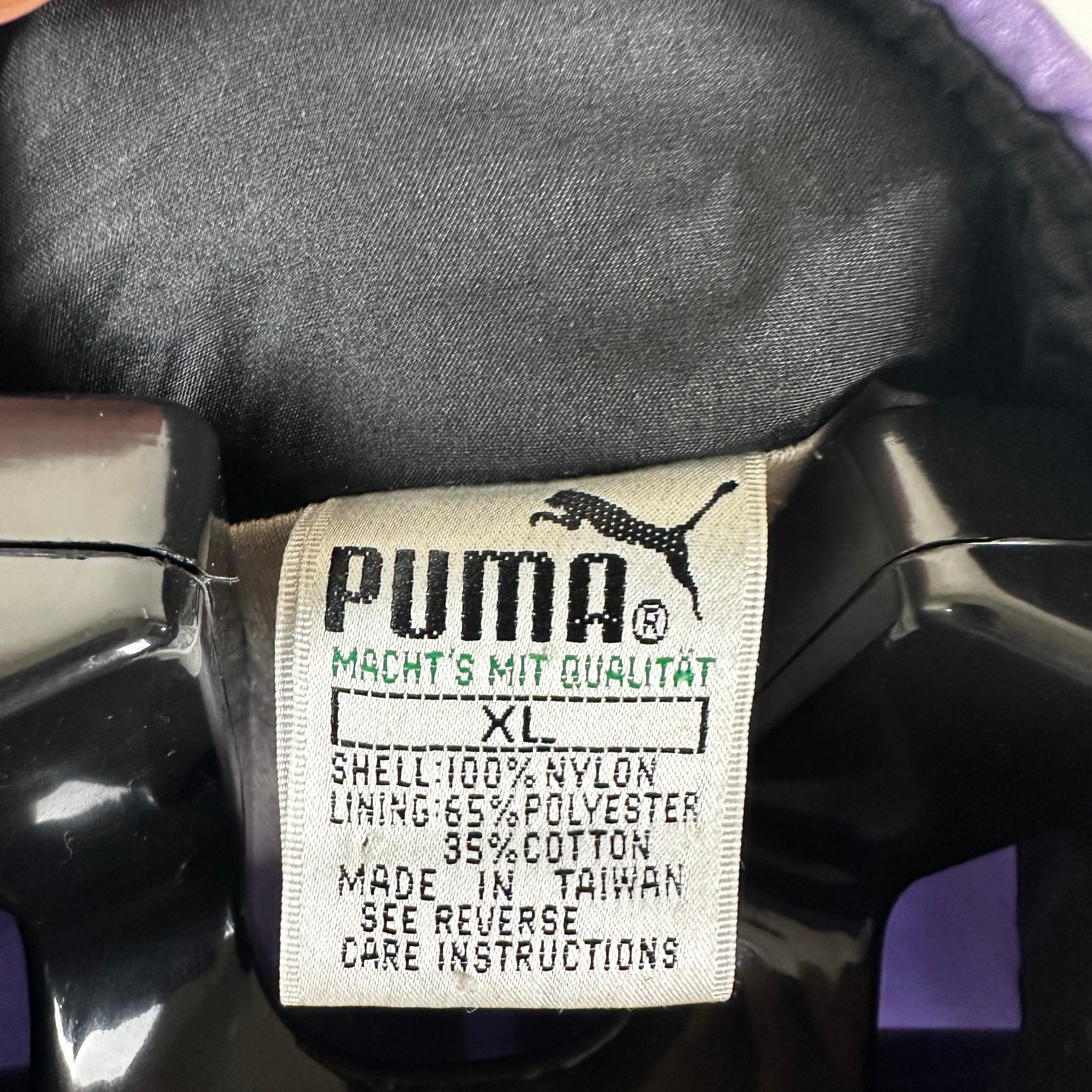 Vintage 90s Puma Activ Nylon Track Jacket Purple Black White Men’s XL image 5