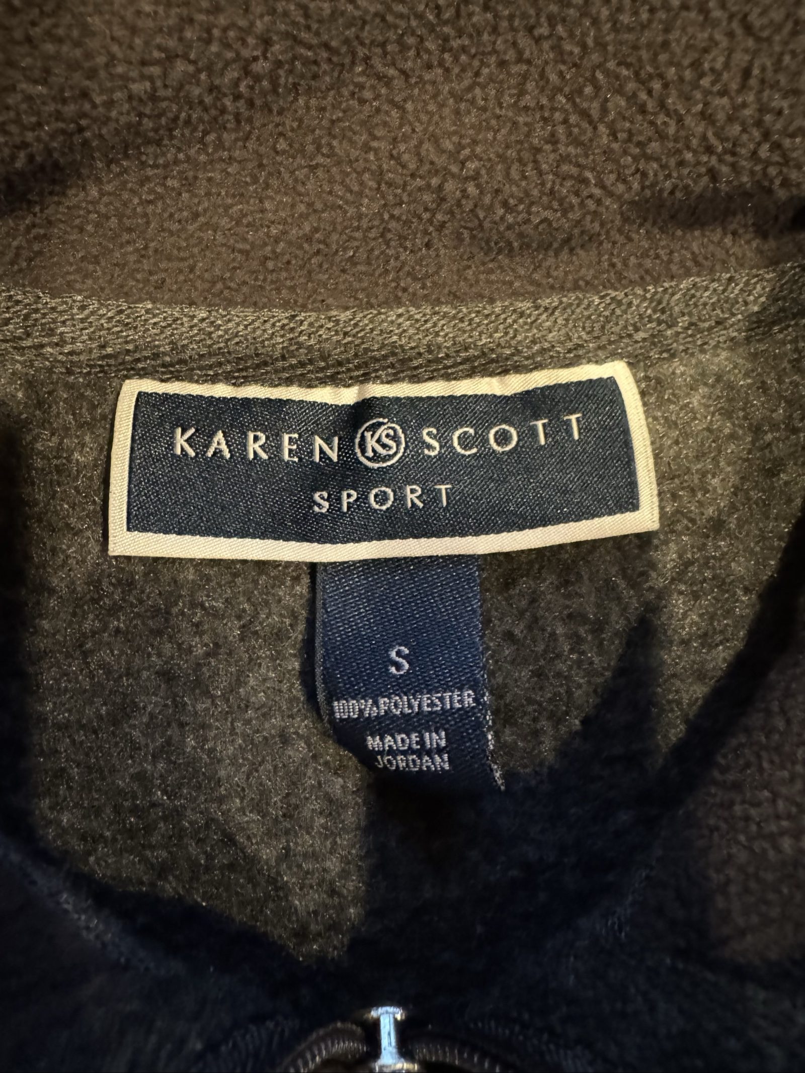 Karen Scott Grey Fleece Vest Small 100% Polyester image 4