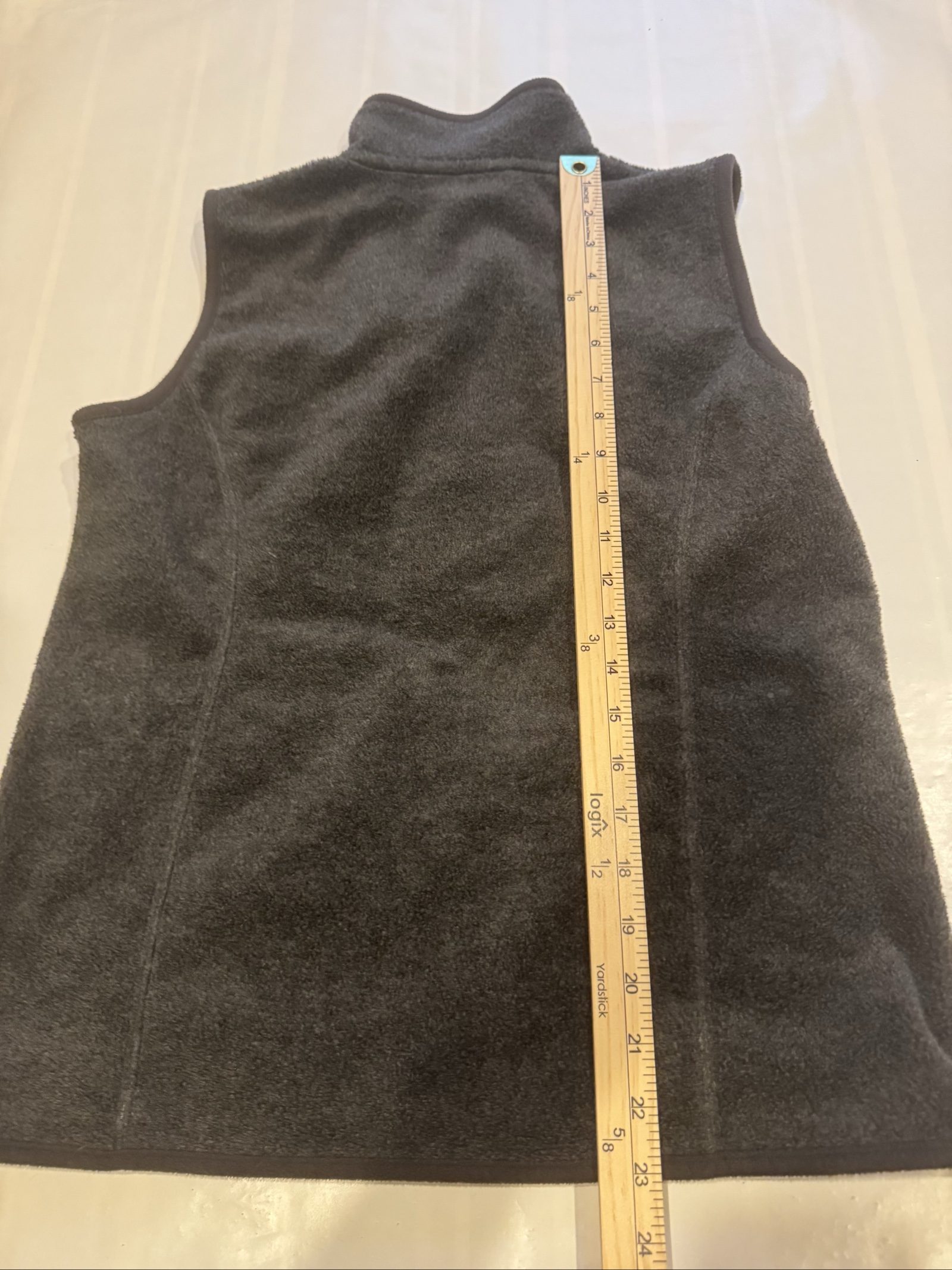 Karen Scott Grey Fleece Vest Small 100% Polyester image 5