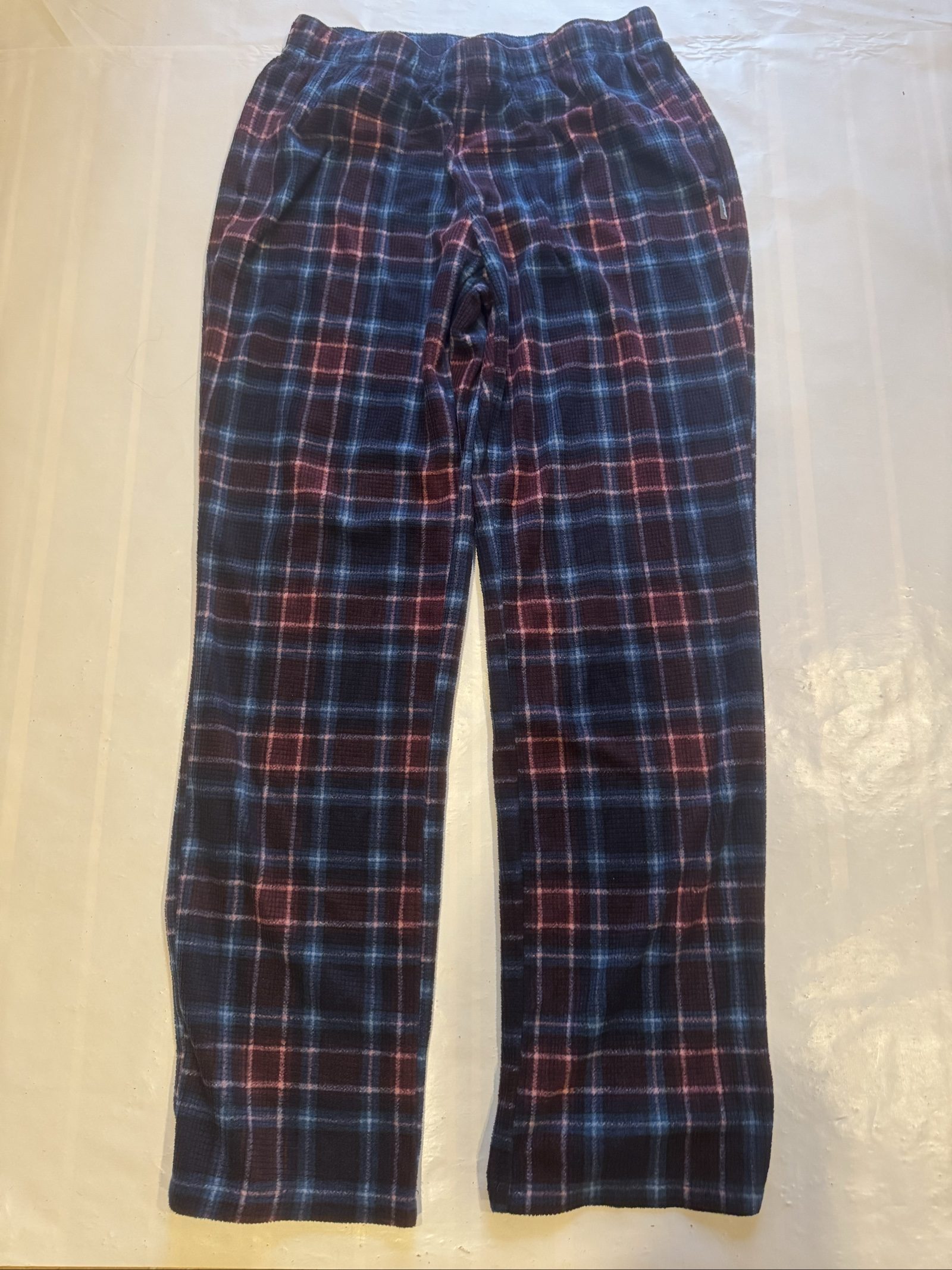 Women’s Eddie Bauer Sleepwear Plaid Fleece Pajama Pants – Navy Blue Purple – Small
