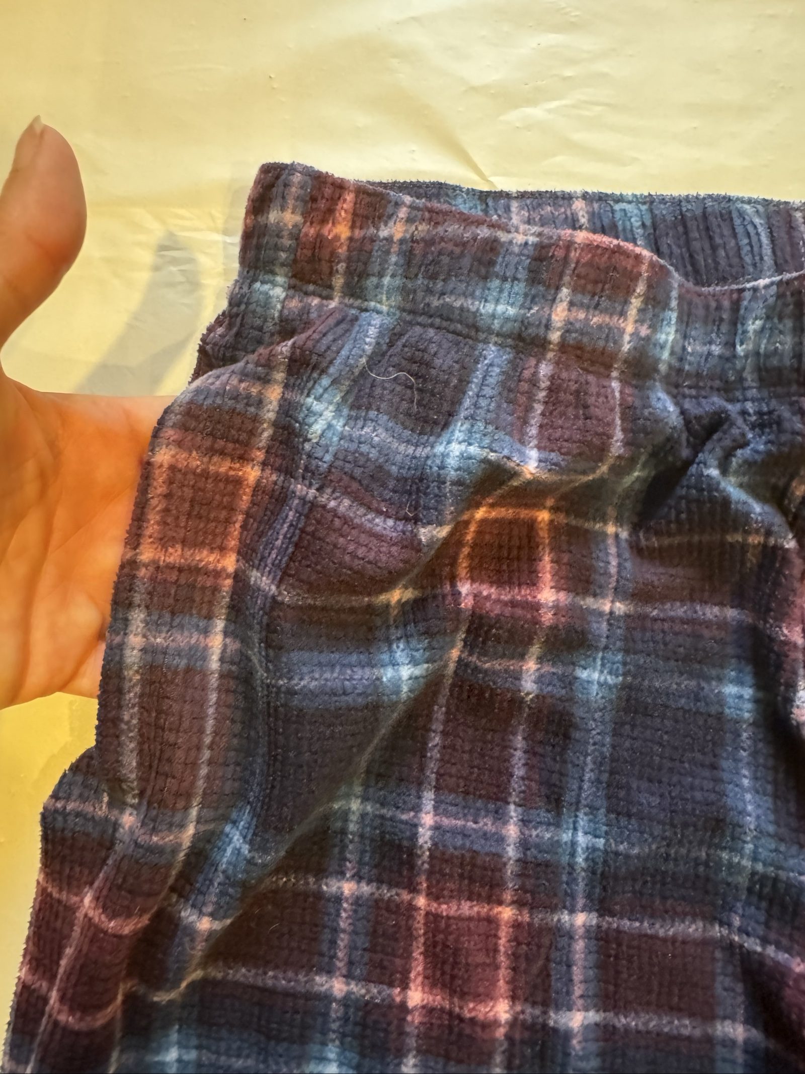 Women’s Eddie Bauer Sleepwear Plaid Fleece Pajama Pants – Navy Blue Purple – Small image 2