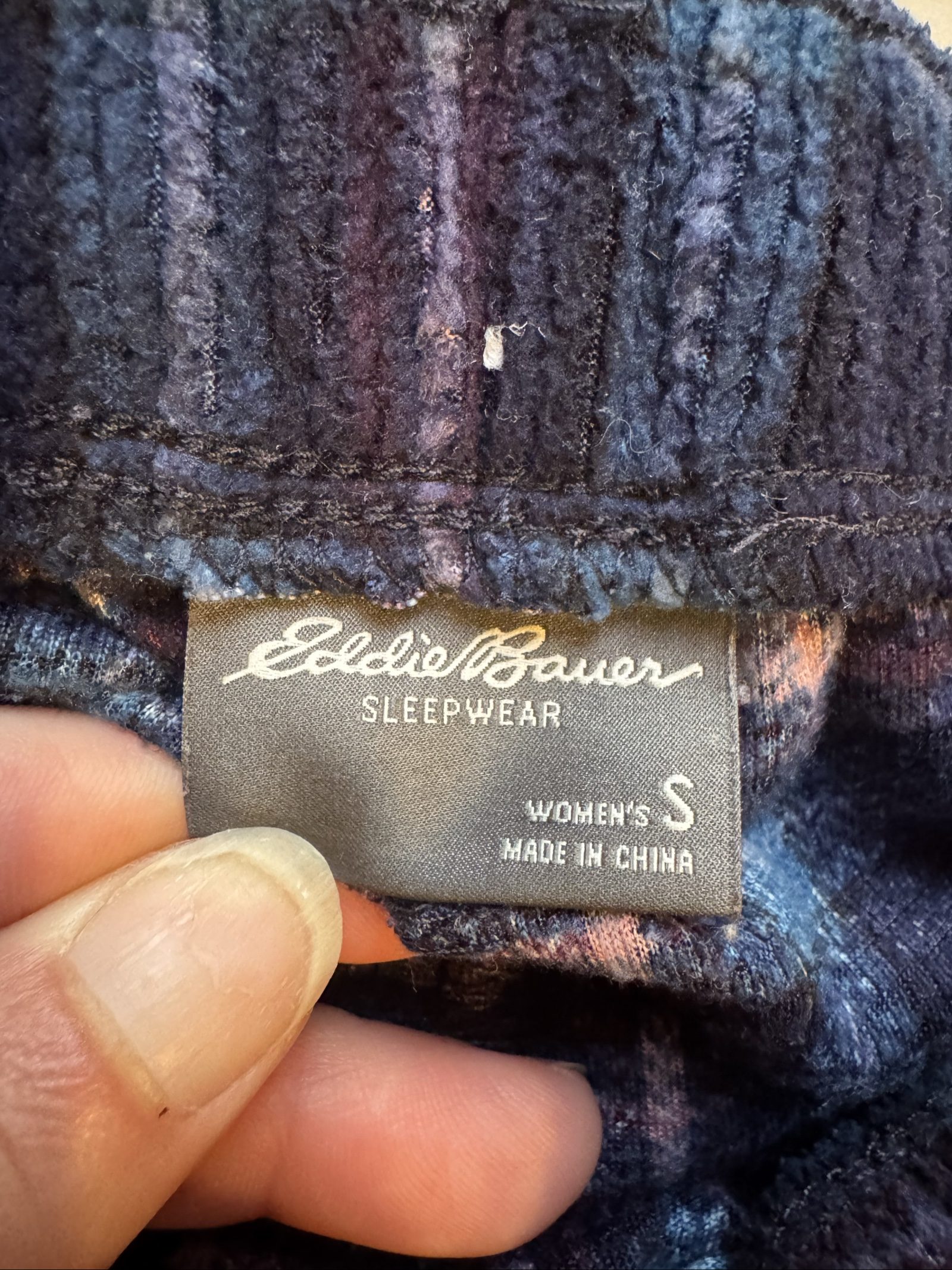 Women’s Eddie Bauer Sleepwear Plaid Fleece Pajama Pants – Navy Blue Purple – Small image 3