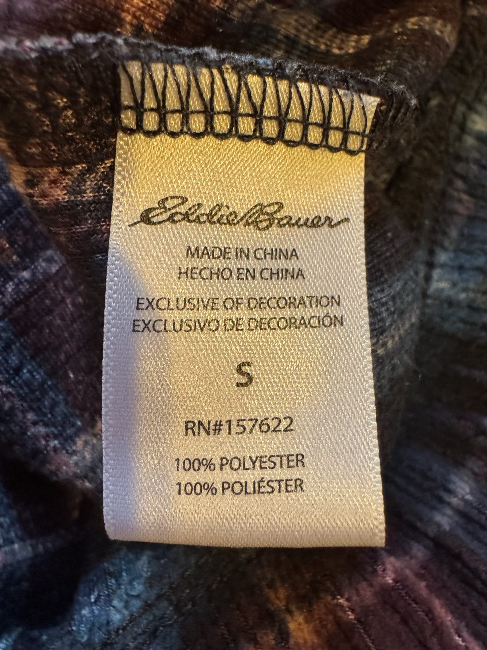 Women’s Eddie Bauer Sleepwear Plaid Fleece Pajama Pants – Navy Blue Purple – Small image 4