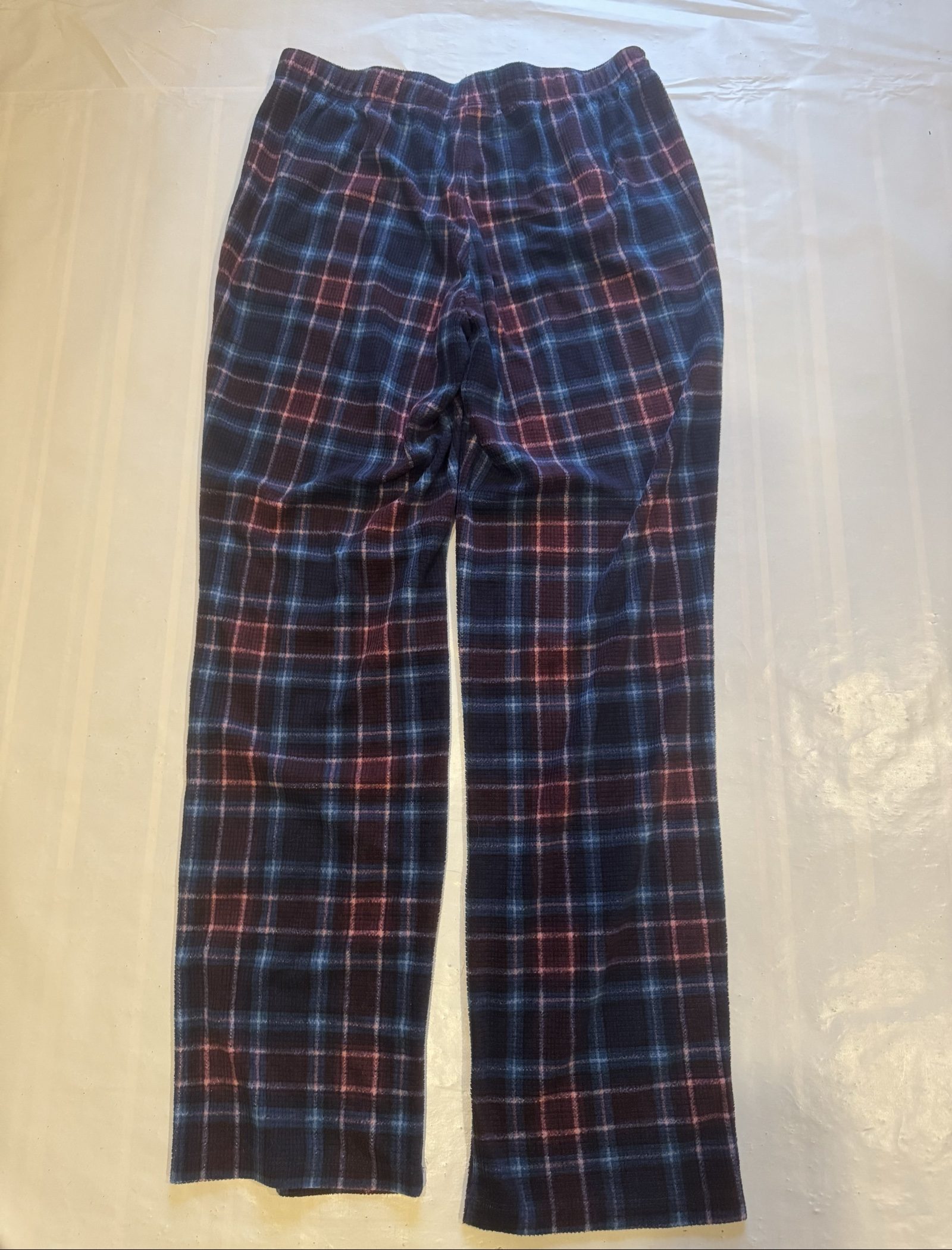 Women’s Eddie Bauer Sleepwear Plaid Fleece Pajama Pants – Navy Blue Purple – Small image 5