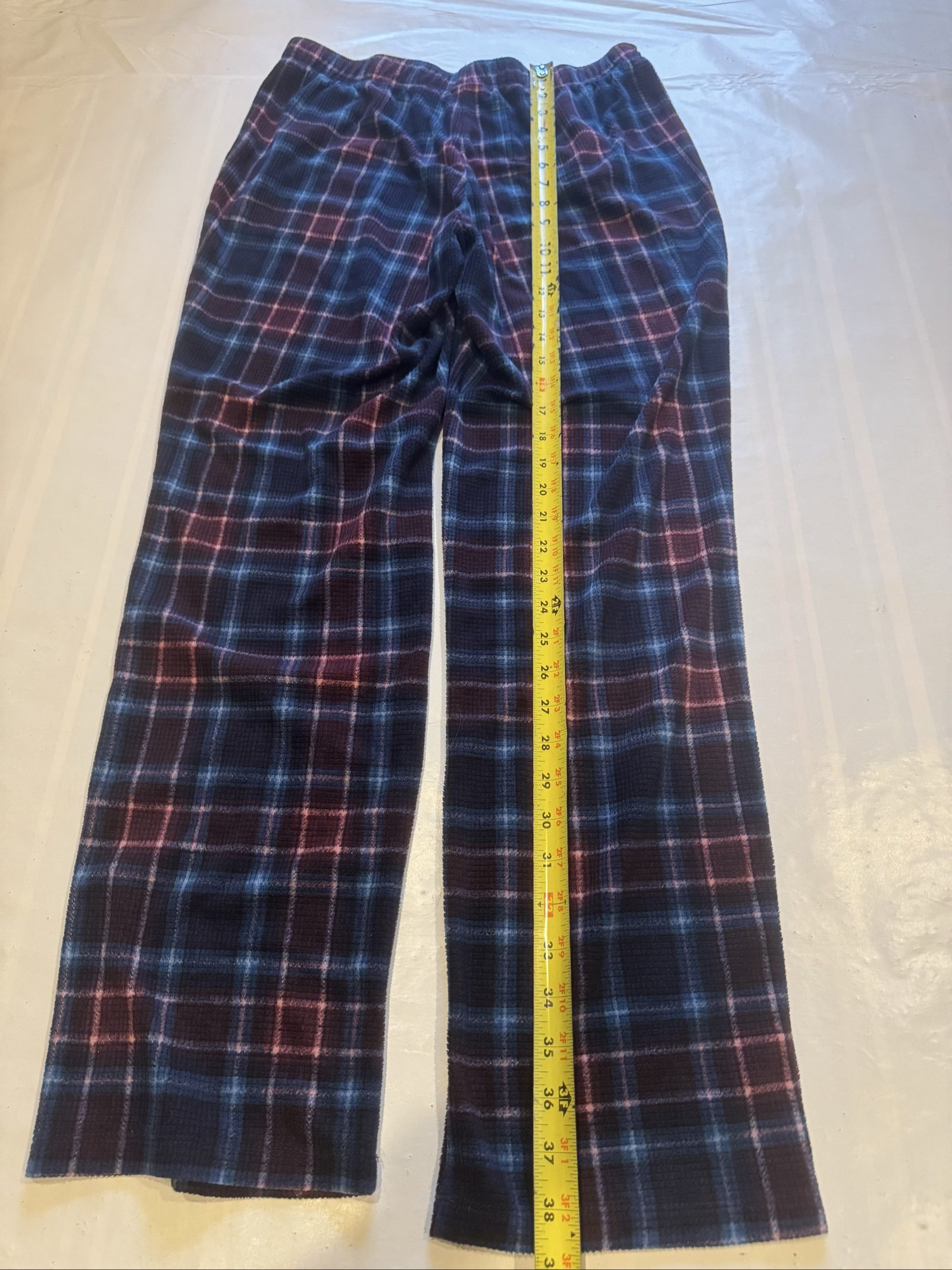 Women’s Eddie Bauer Sleepwear Plaid Fleece Pajama Pants – Navy Blue Purple – Small image 6