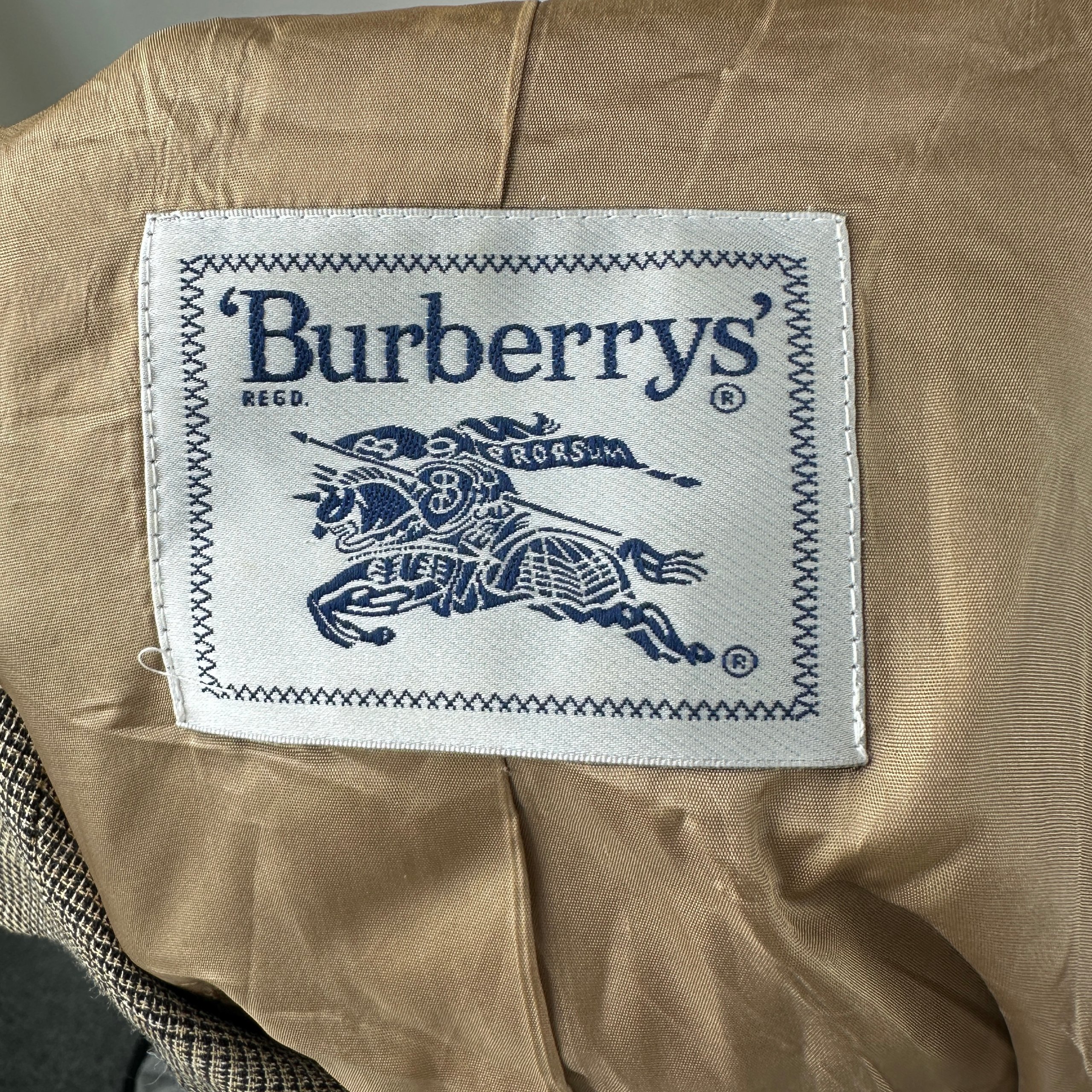 Vintage Burberrys Houndstooth Wool Blazer – Brown & Beige image 6