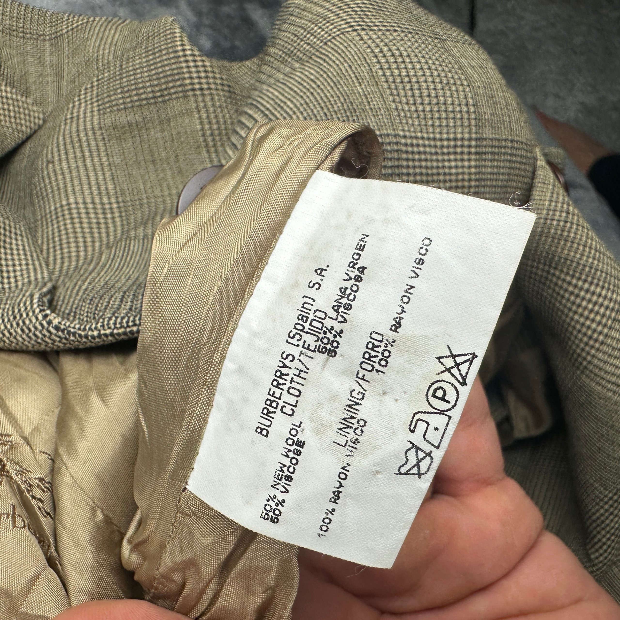 Vintage Burberrys Houndstooth Wool Blazer – Brown & Beige image 8