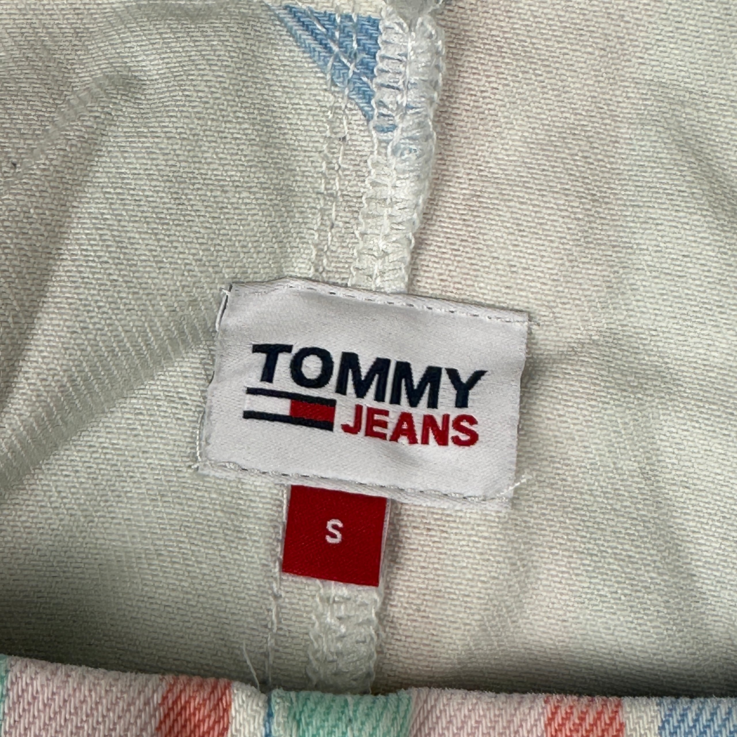 Tommy Jeans Pastel Striped Denim Dungaree Dress / Pinafore - Size S image 3