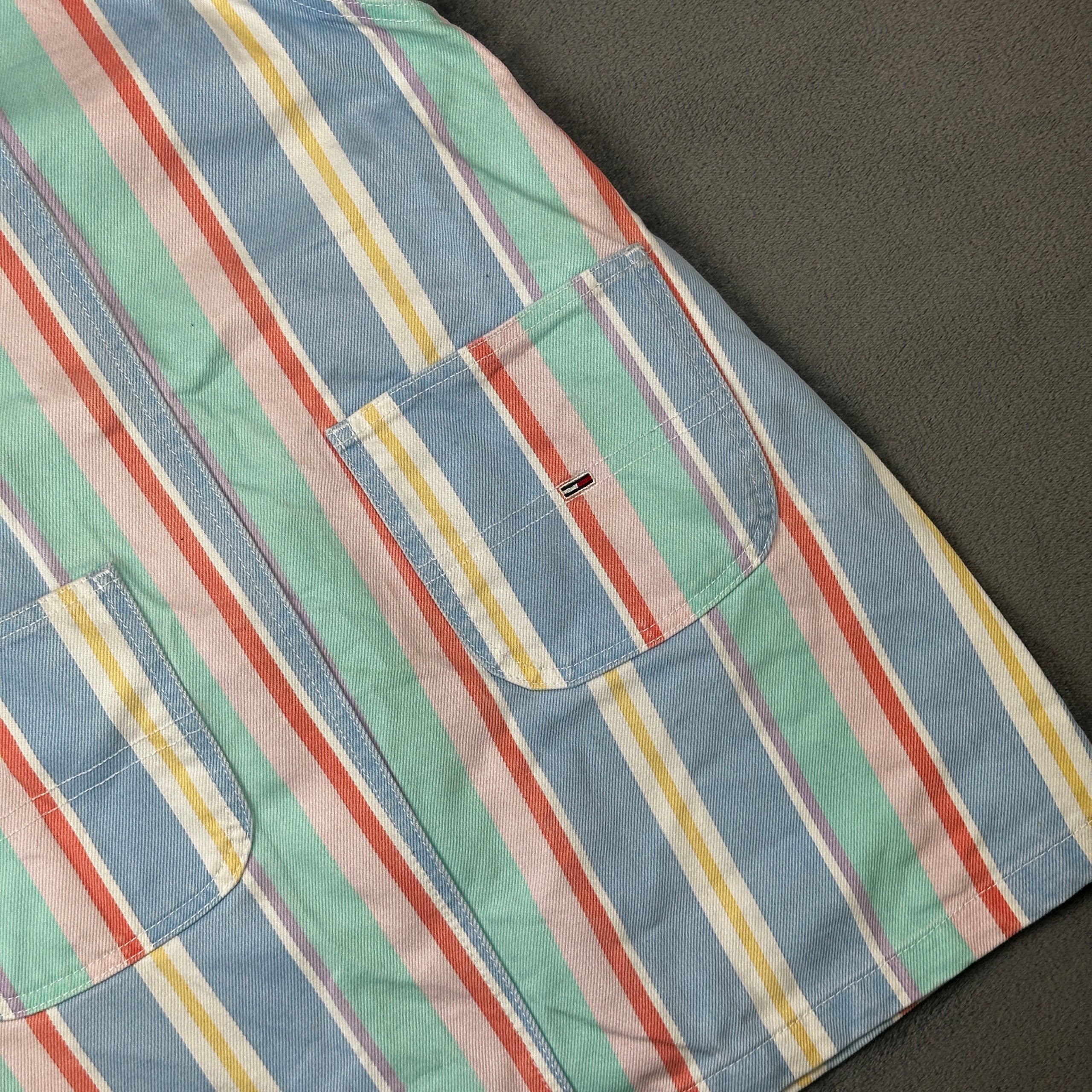 Tommy Jeans Pastel Striped Denim Dungaree Dress / Pinafore - Size S image 6