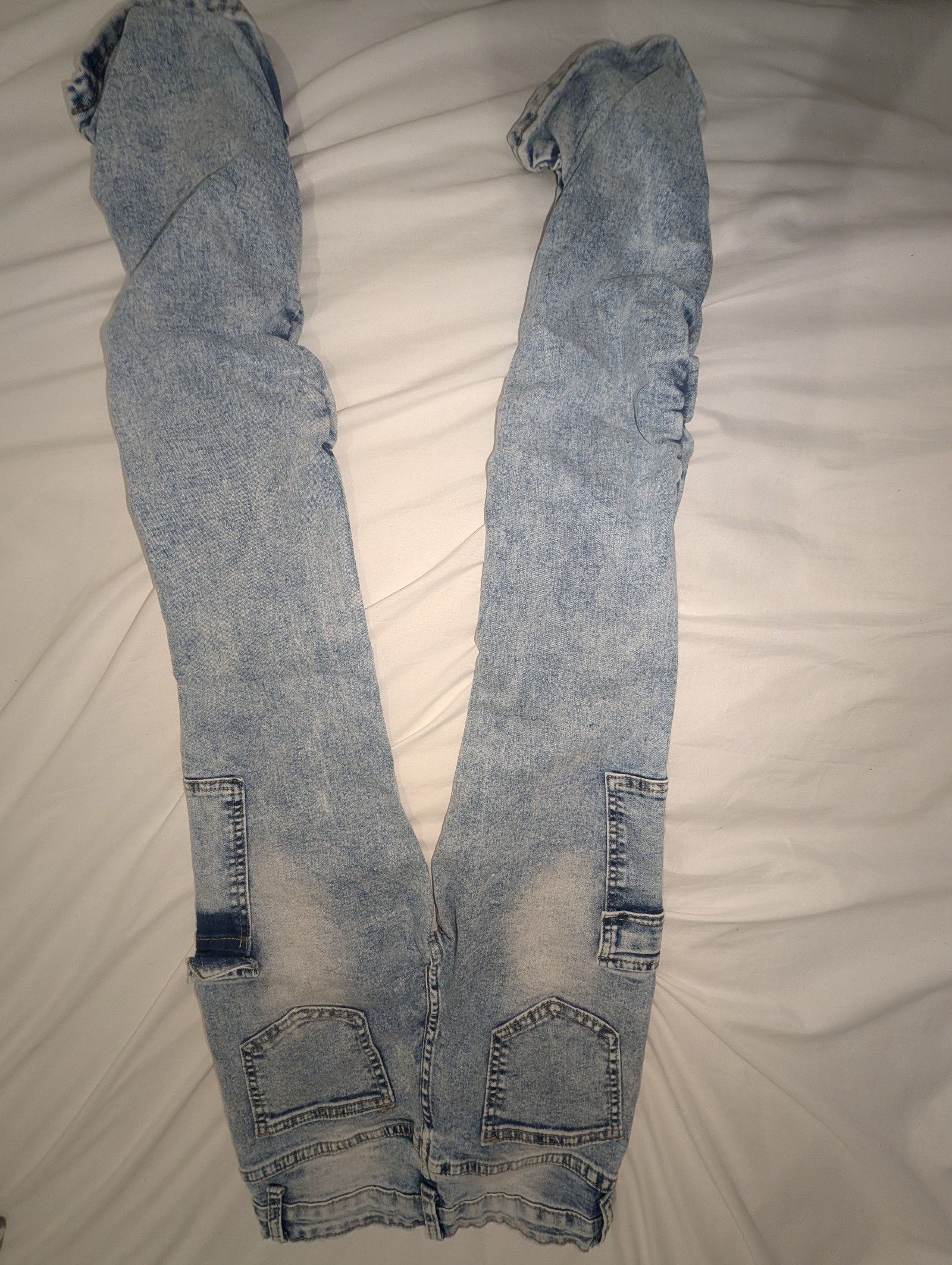 Blue Kids' Cargo Denim Jeans Size 140 72% Cotton 26% Polyester 2% Viscose image 2