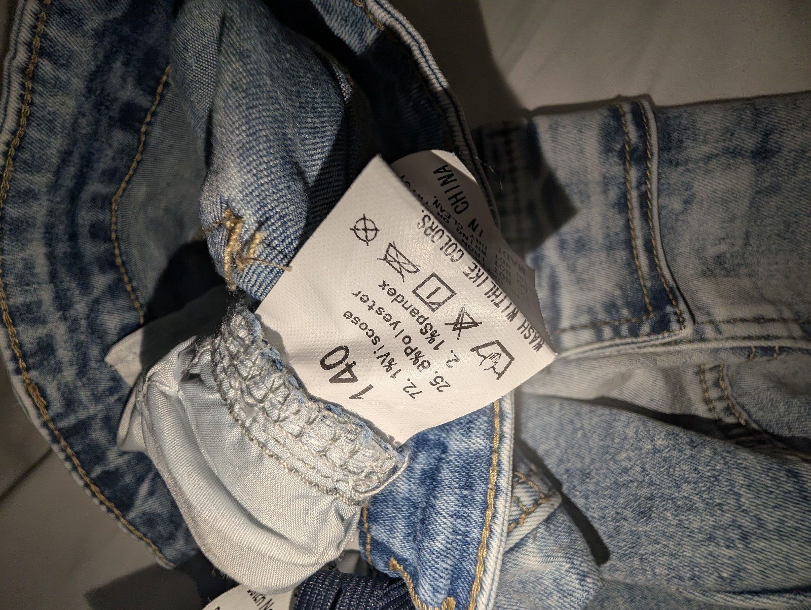 Blue Kids' Cargo Denim Jeans Size 140 72% Cotton 26% Polyester 2% Viscose image 3