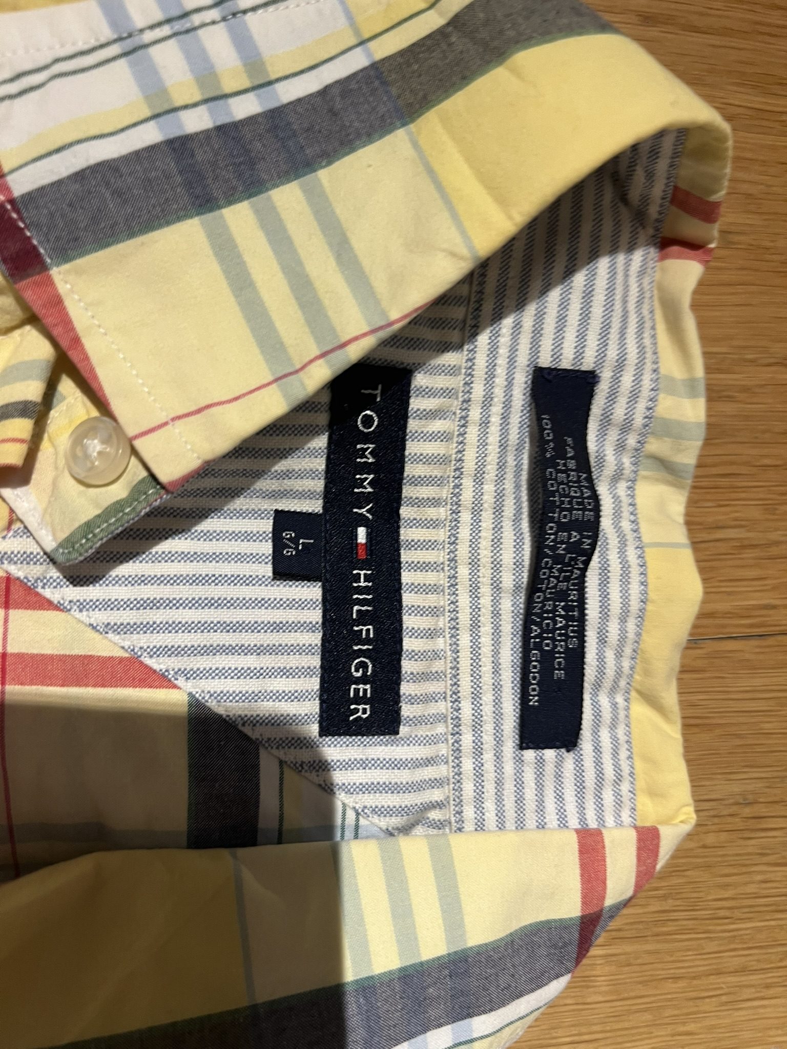 Tommy Hilfiger Yellow & Red Check Men's Shirt Large Cotton image 3