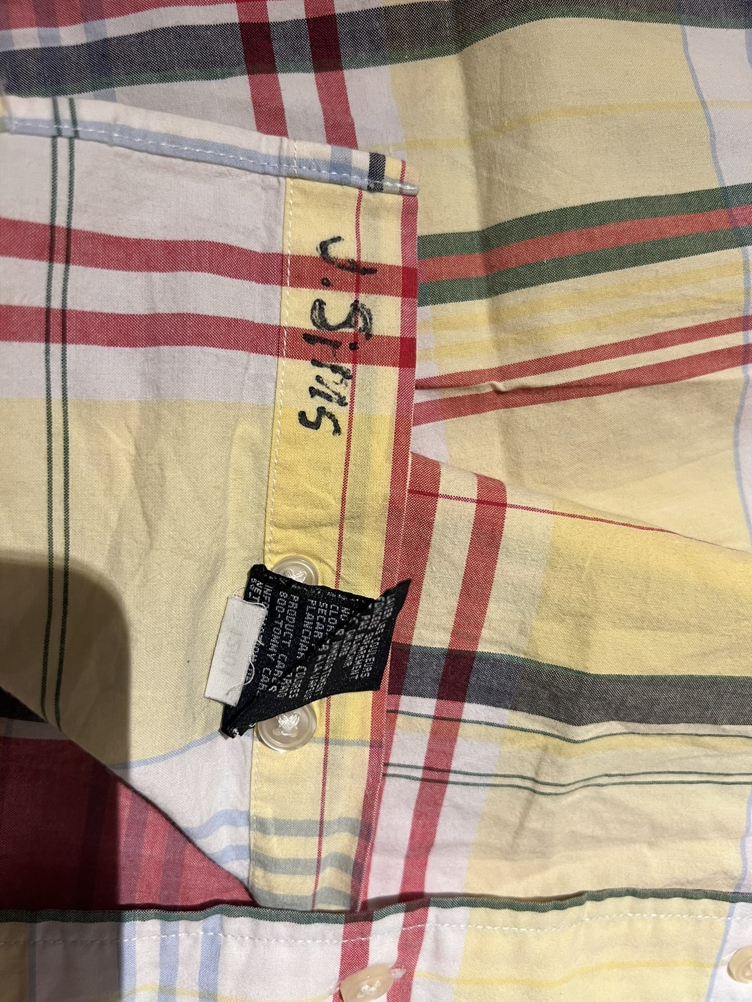 Tommy Hilfiger Yellow & Red Check Men's Shirt Large Cotton image 4