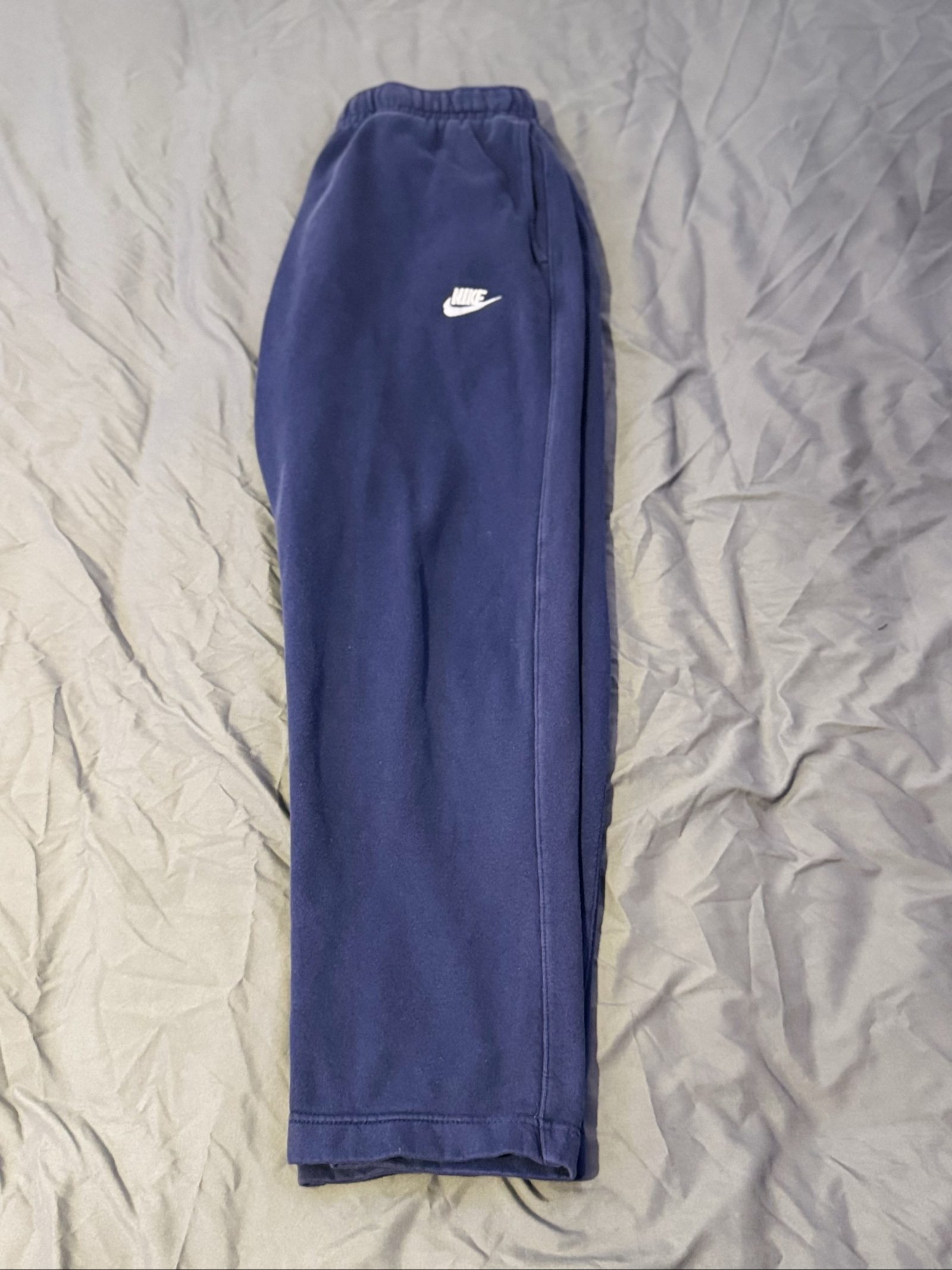 Nike Navy Blue Joggers Large with White Logo