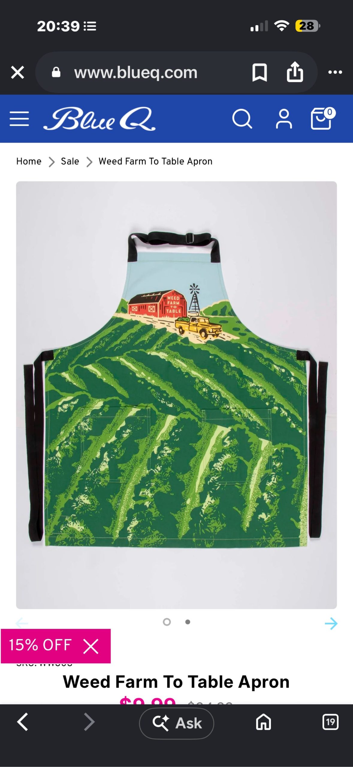 Blue Q Multi Weed Farm to Table Cotton Apron One Size image 4