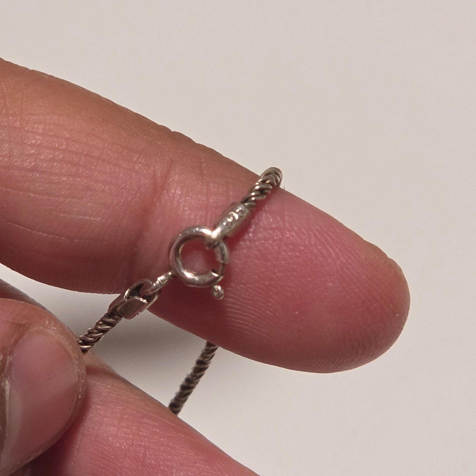 Vintage Silver Green Stone Necklace .b6 image 4