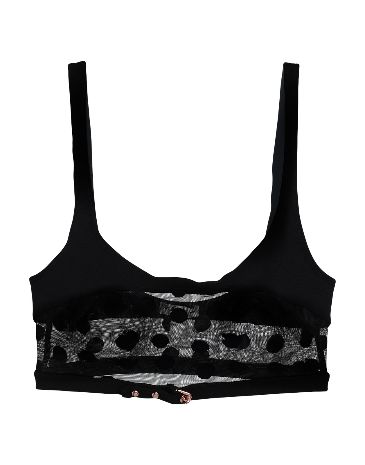 For Love & Lemons Skivvies Polka Dot Mesh Crop Top Size M