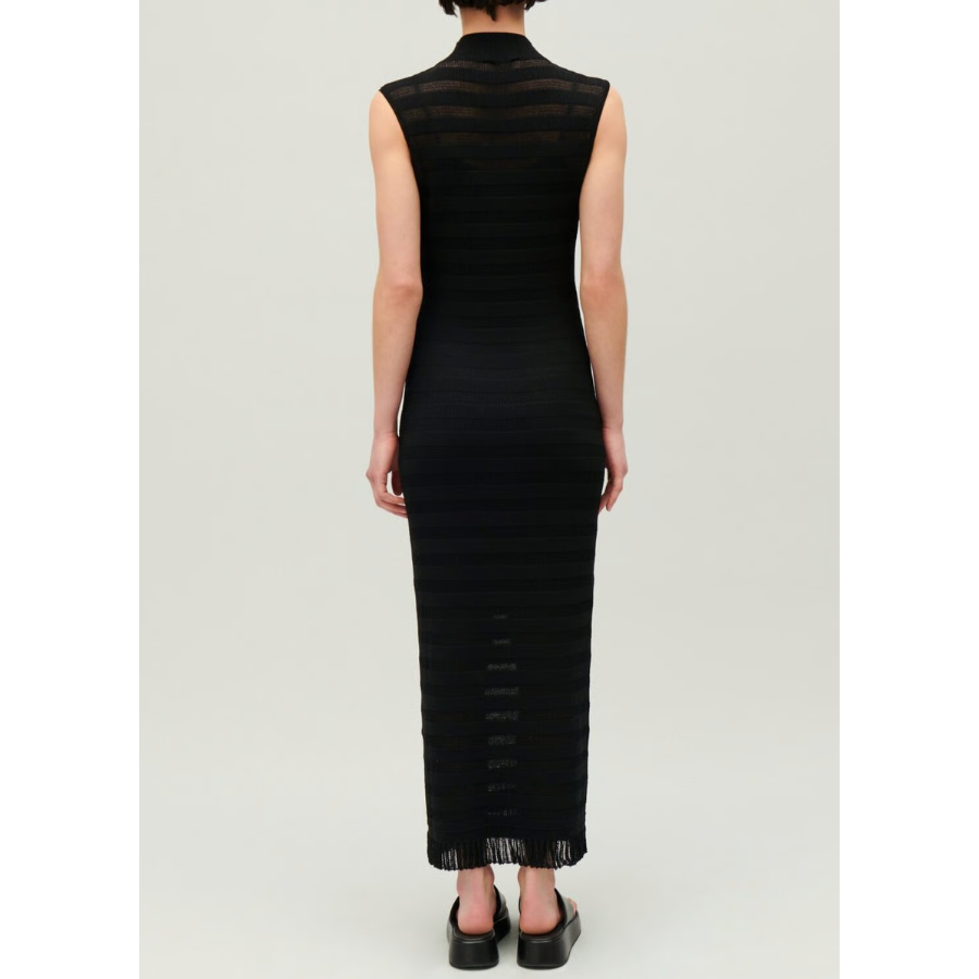 New Claudie Pierlot Black Knit Sleeveless Maxi Dress Size S image 3