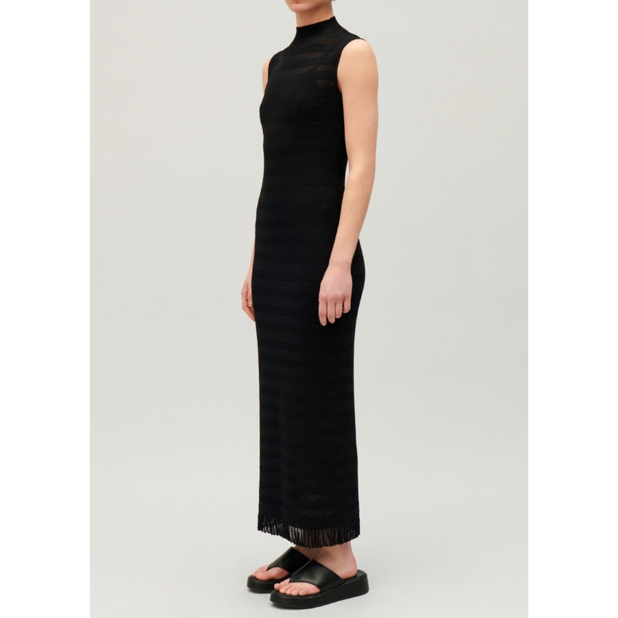 New Claudie Pierlot Black Knit Sleeveless Maxi Dress Size S image 4